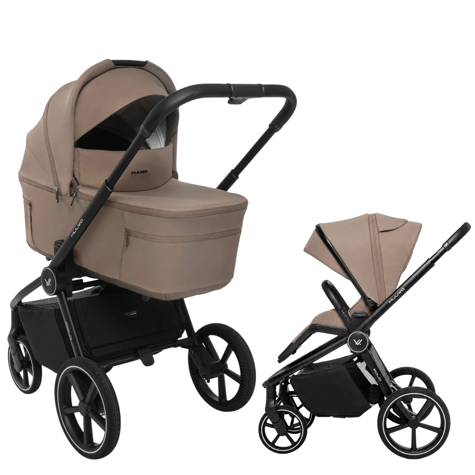 Muuvo Fold + GRATIS - wózek 2w1 | Mokka