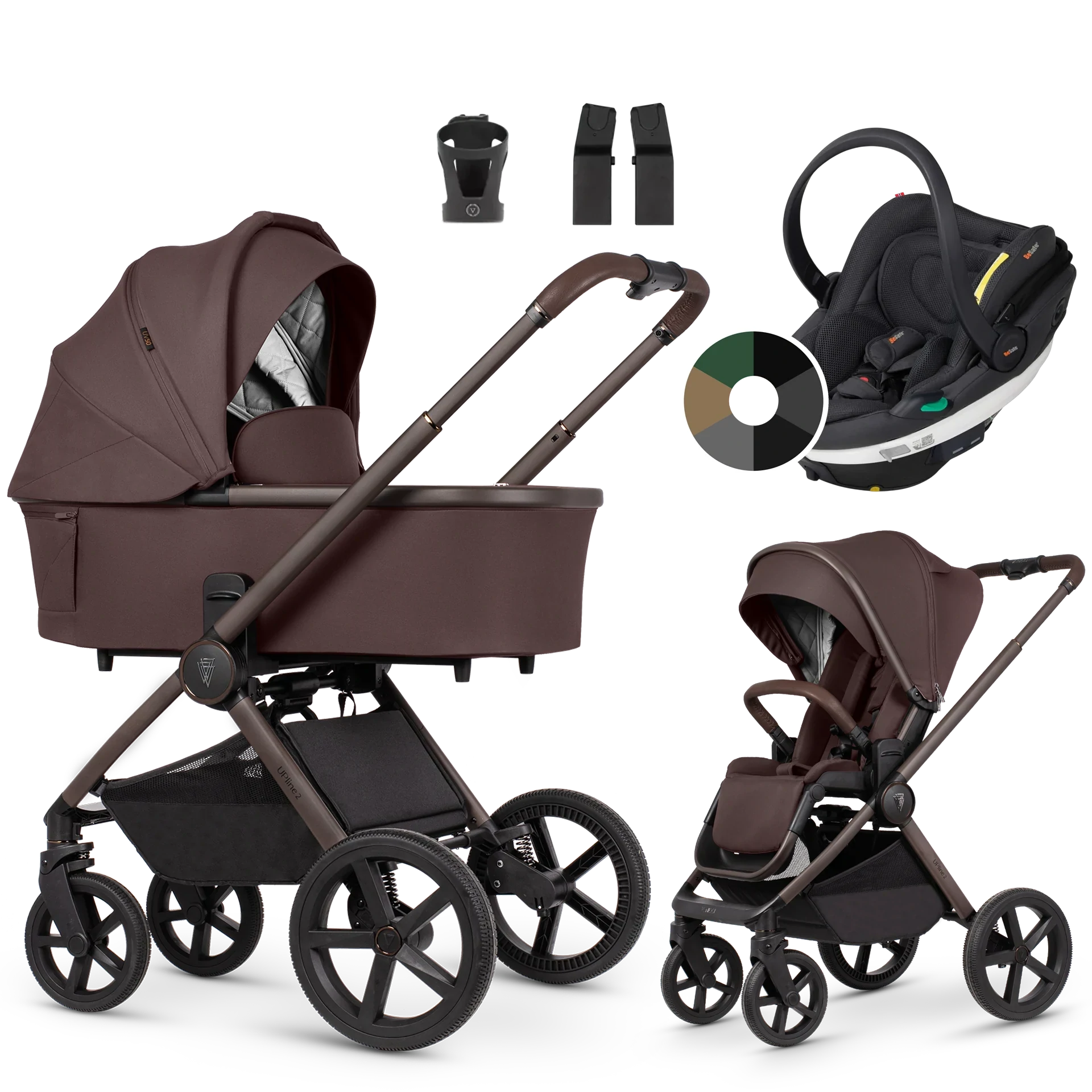 Venicci Upline 2 + BeSafe Go Beyond +AKCESORIA - 3w1 | Burgundy Venicci Upline 2 + BeSafe Go Beyond +AKCESORIA - 3w1 | Burgundy