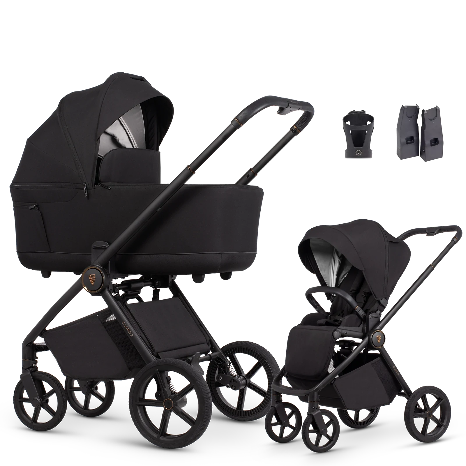 Venicci Claro 2 + GRATISY - wózek 2w1 | Noir
