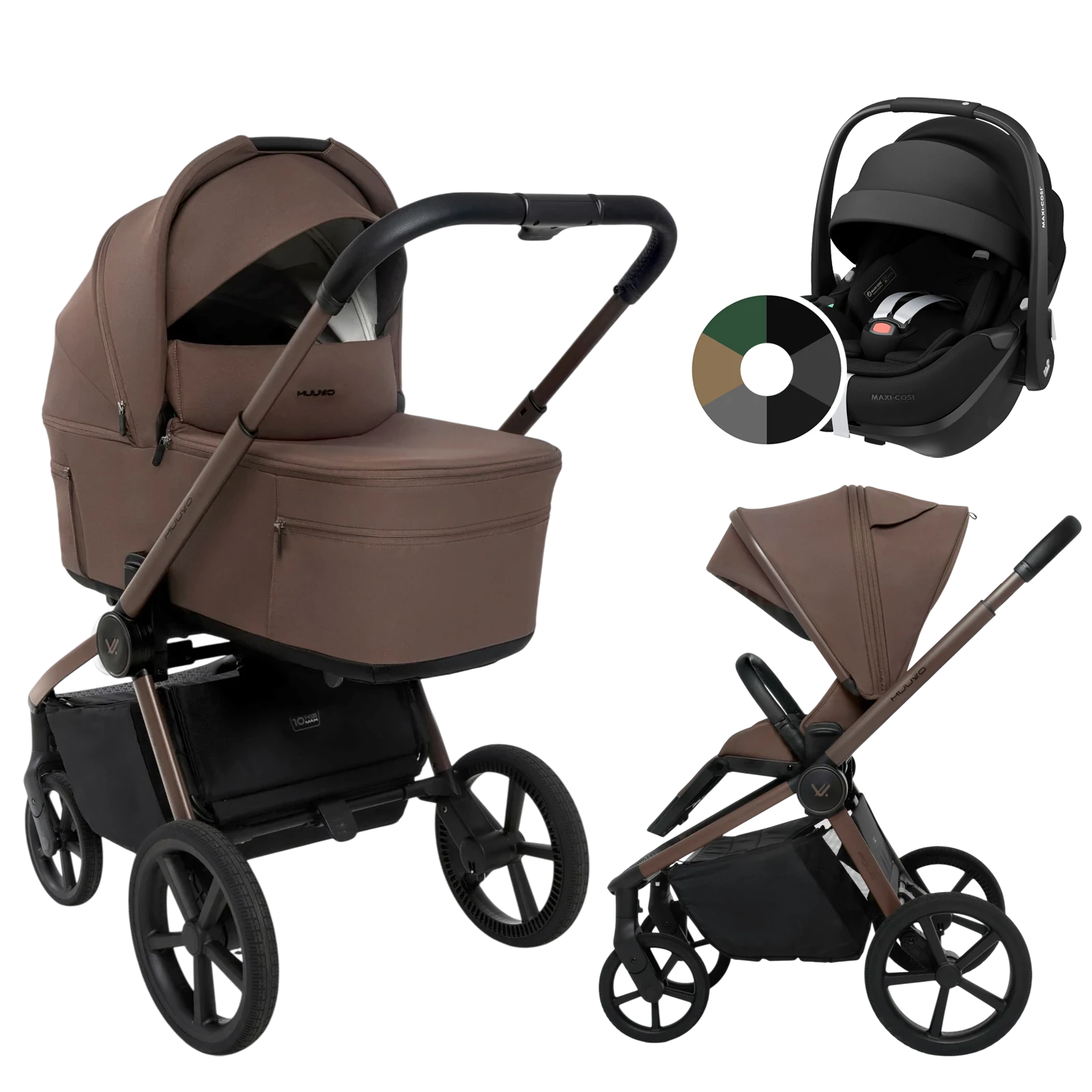 Muuvo Fold + Maxi-Cosi Pebble 360 Pro2 + GRATIS - 3w1 | Dark Chocolate