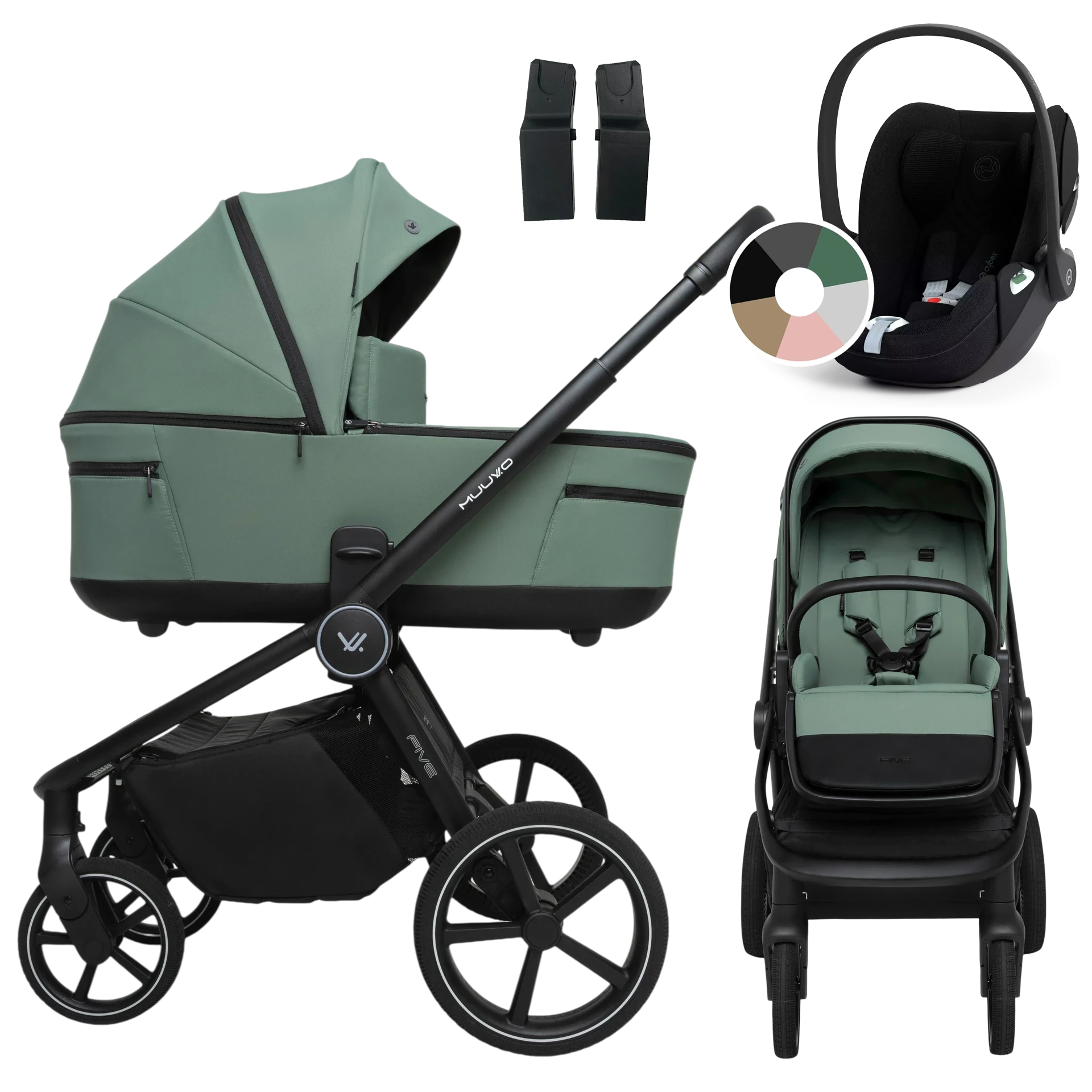 Muuvo Five + Cybex Cloud T i-Size +GRATIS - 3w1 | Pine Green