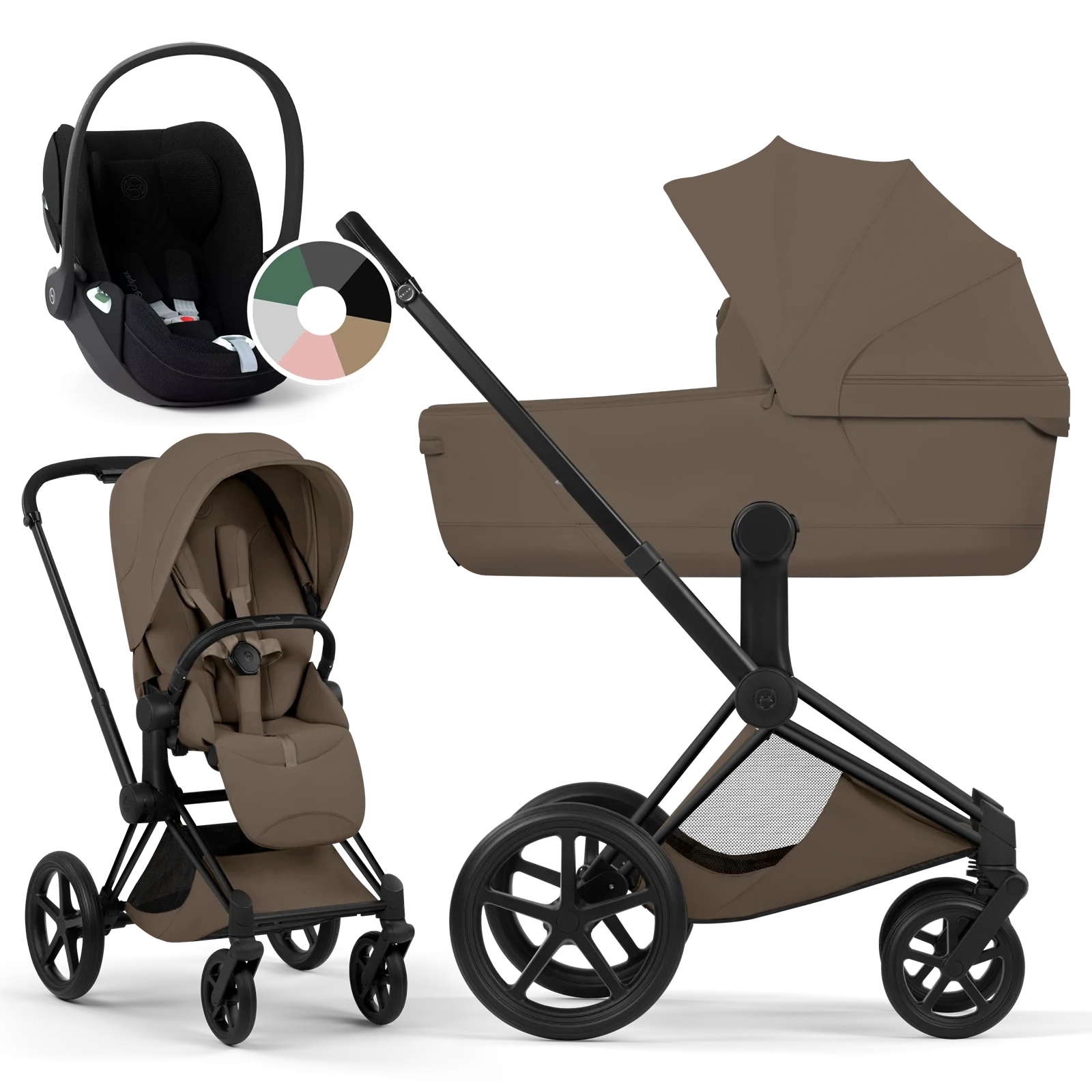 Cybex Priam 5.0 - wózek 3w1 | Coconut Brown - Matt Black (Style)