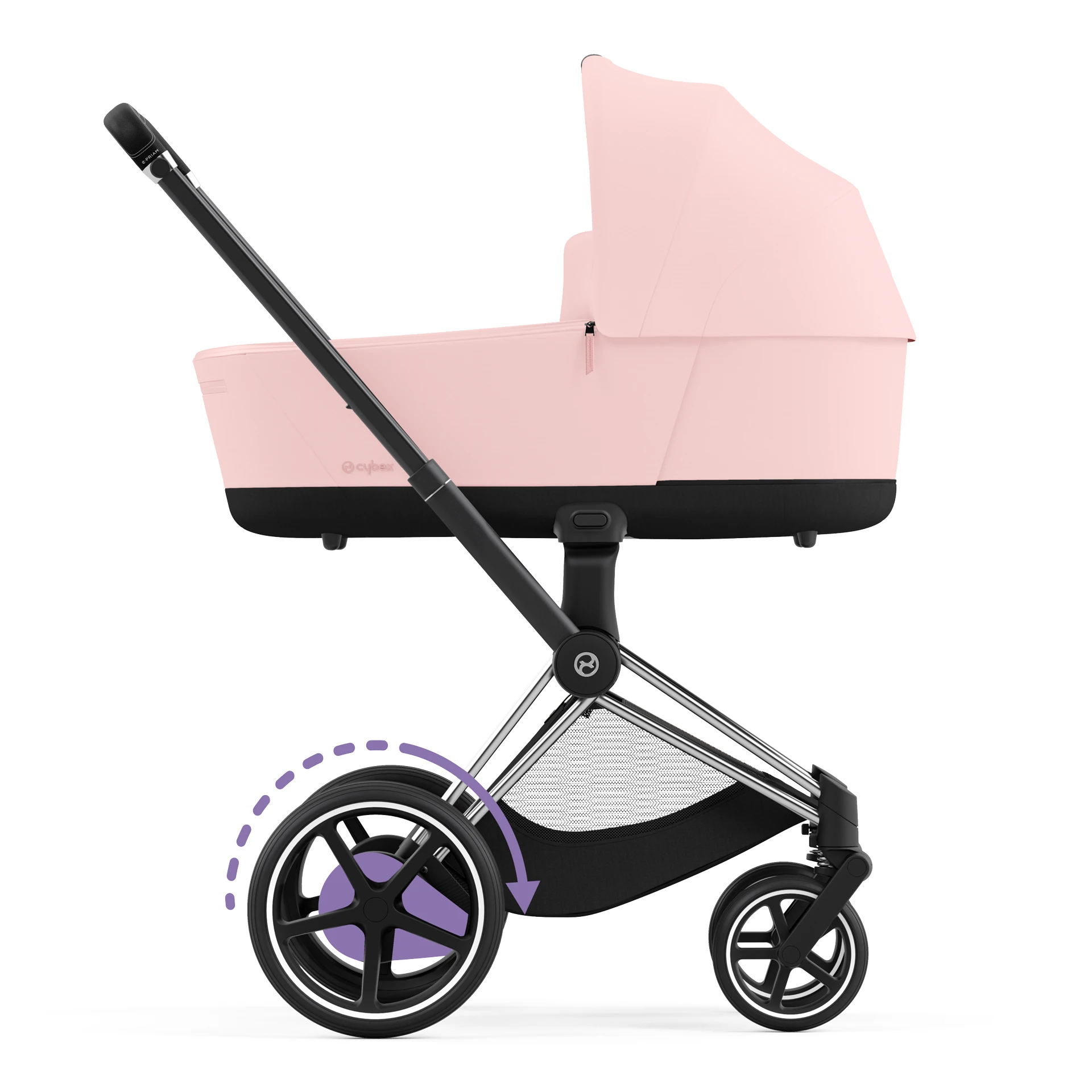Cybex e-Priam 4.0 - 2w1 | Peach Pink (Chrome Black Frame) Cybex e-Priam 4.0 - 2w1 | Peach Pink (Chrome Black Frame)