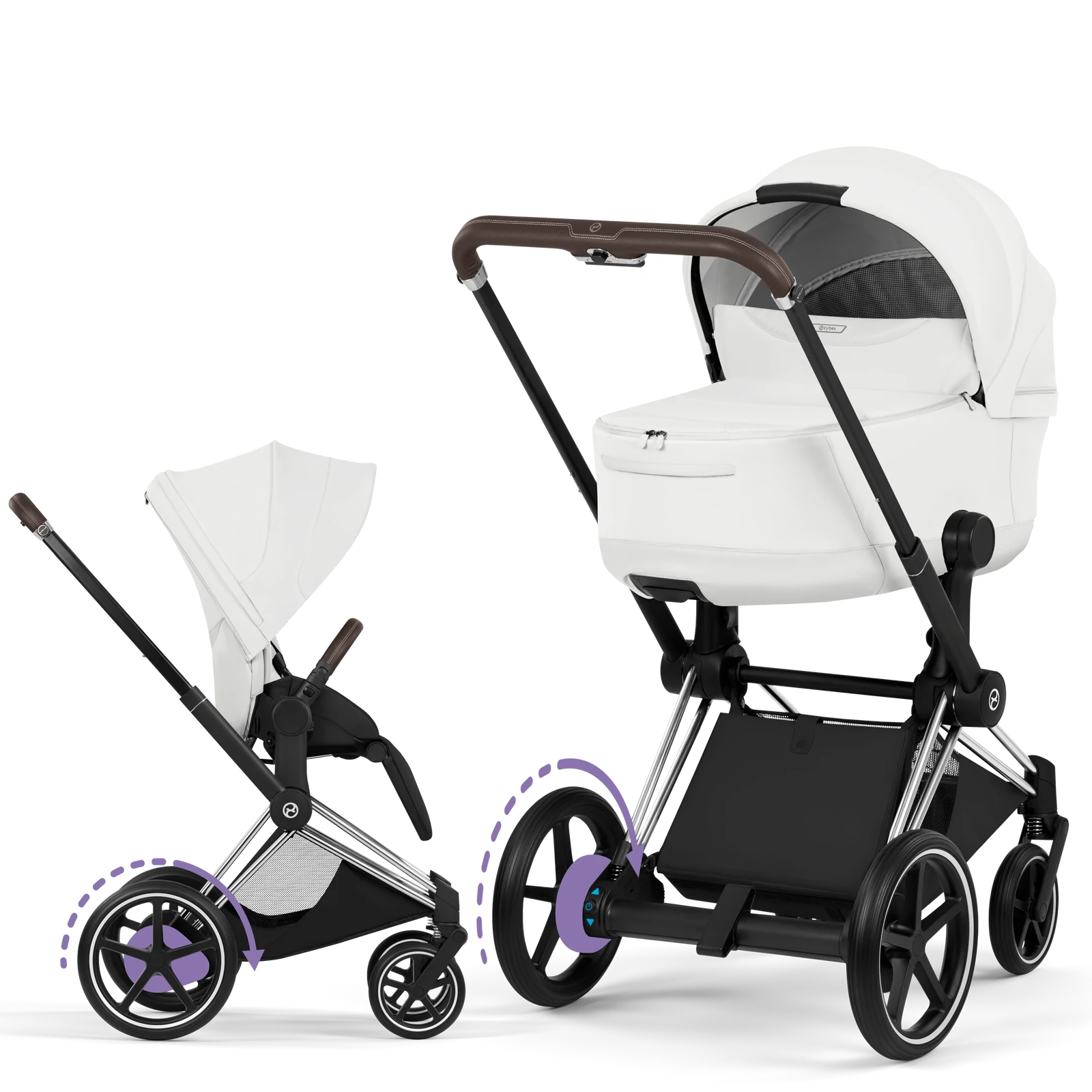 Cybex e-Priam 5.0 - wózek 2w1 | Off White - Chrome (Style)