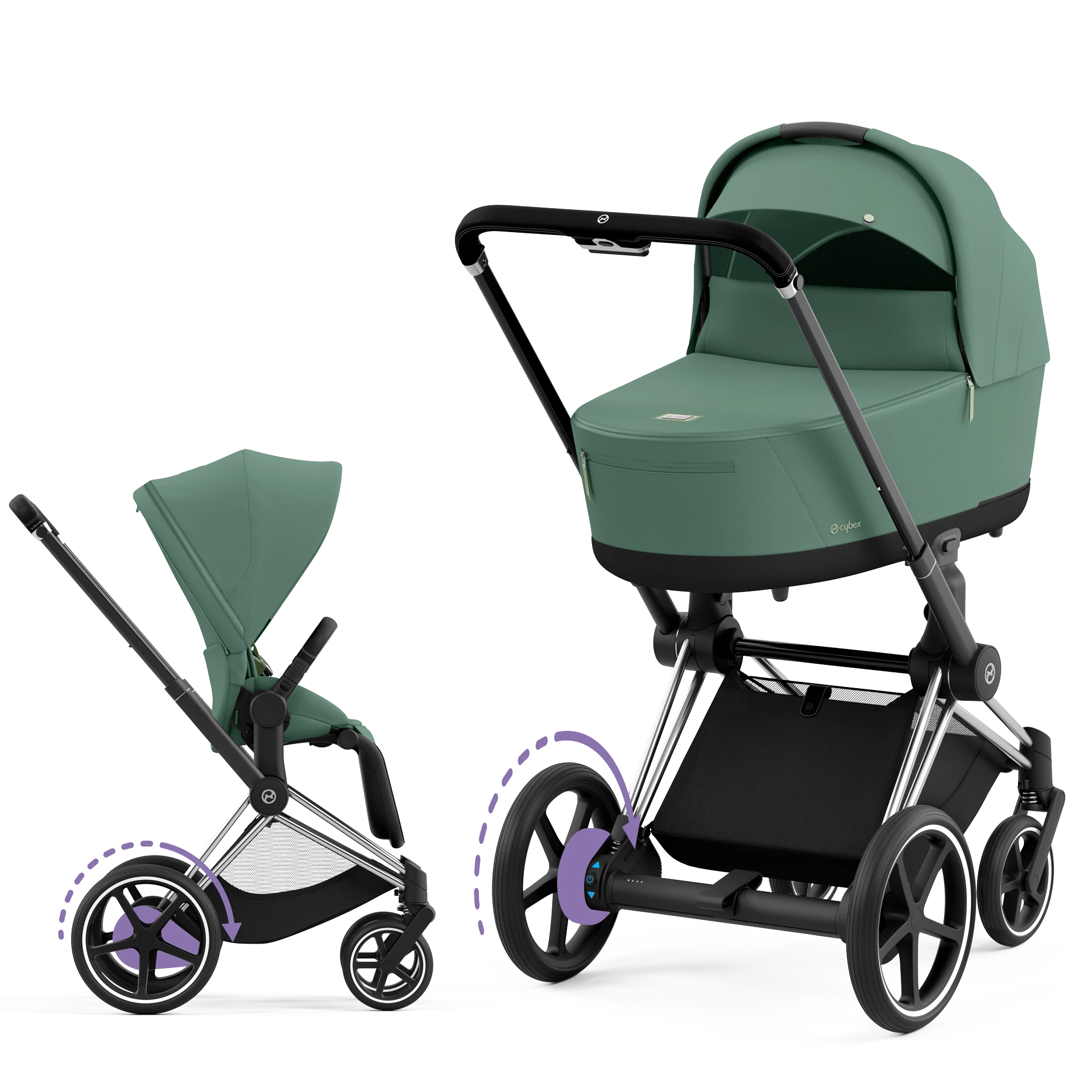 Cybex e-Priam 4.0 - 2w1 | Leaf Green (Chrome Black Frame)