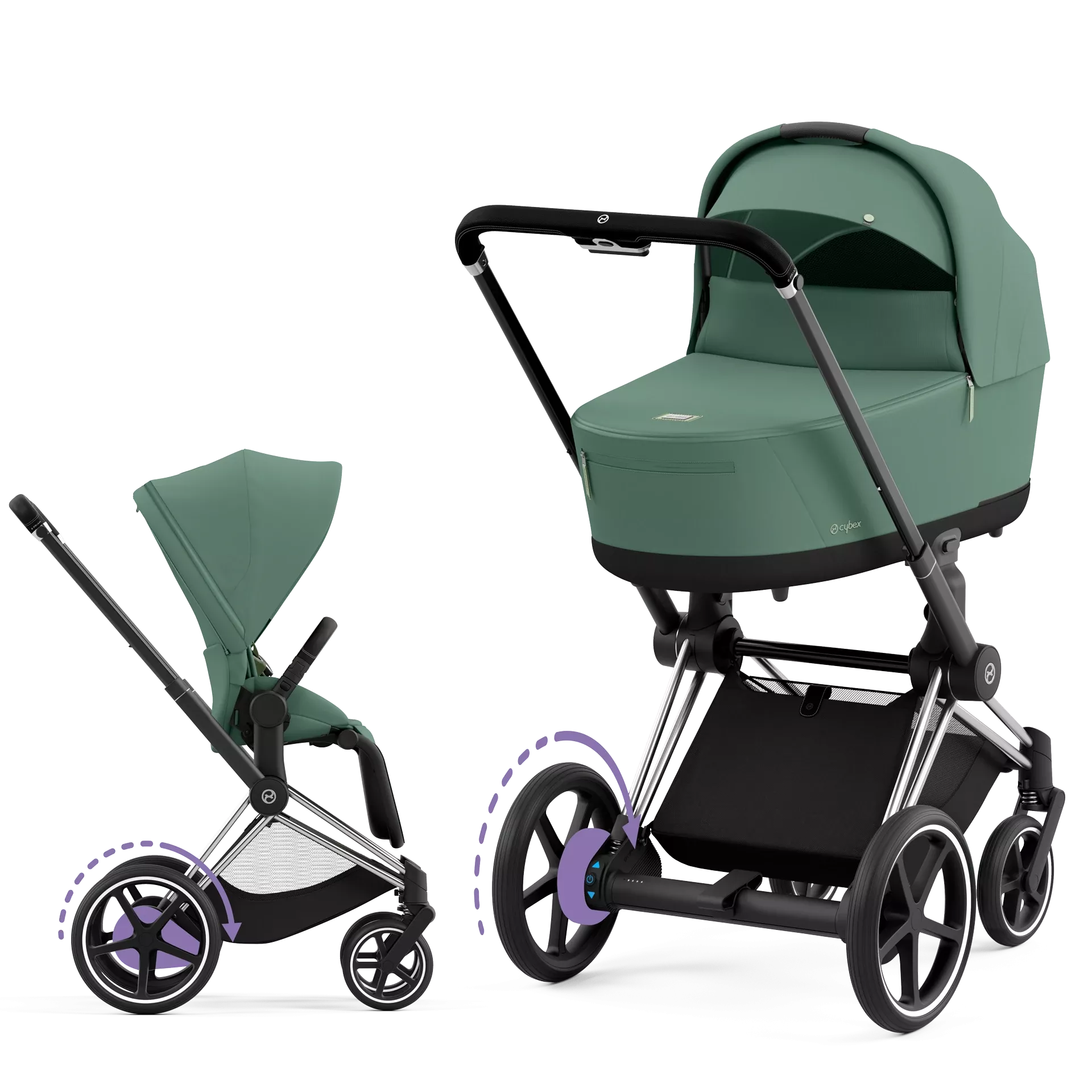 Cybex e-Priam 4.0 - 2w1 | Leaf Green (Chrome Black Frame)