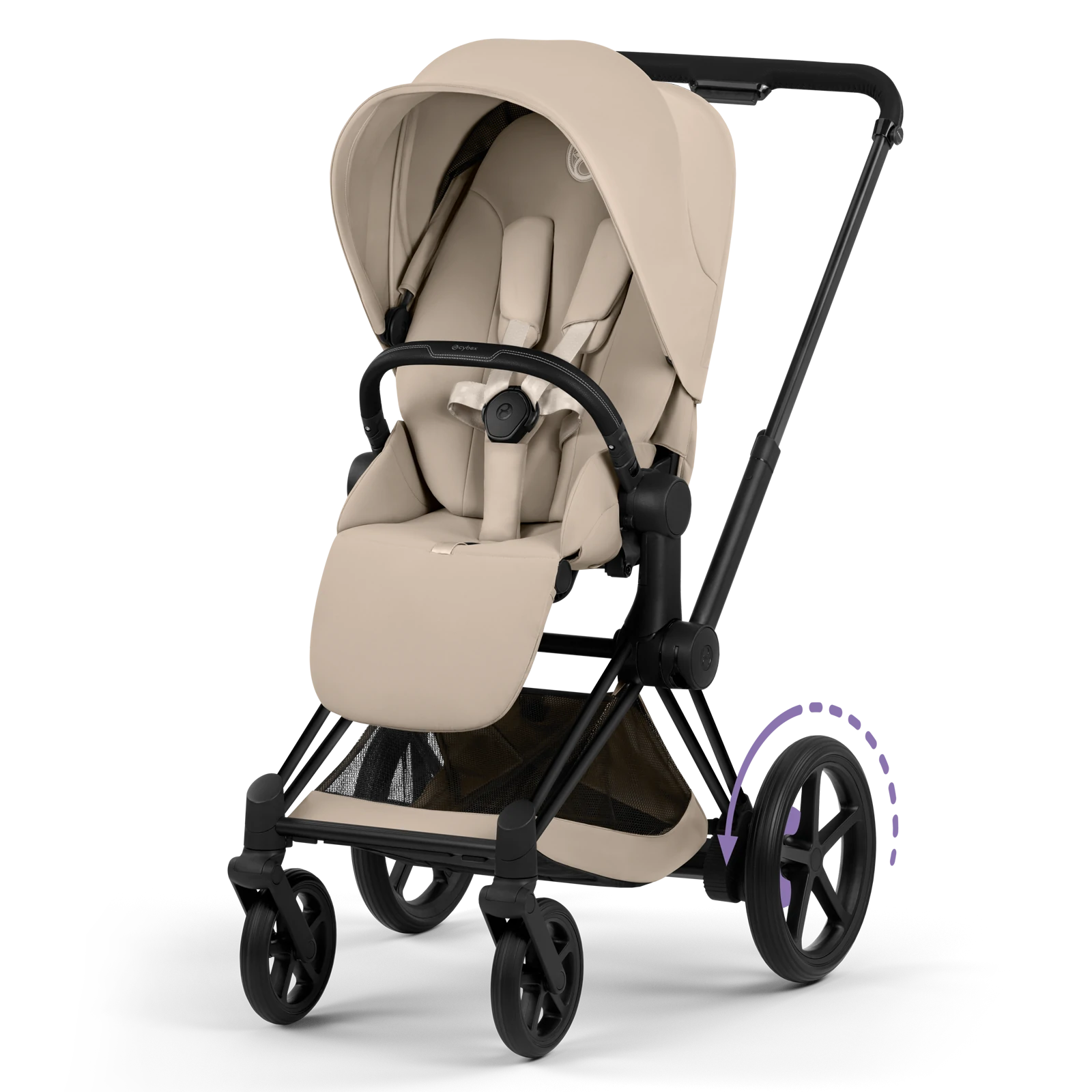Cybex e-Priam 5.0 - wózek 2w1 | Cozy Beige - Matt Black (Comfort)