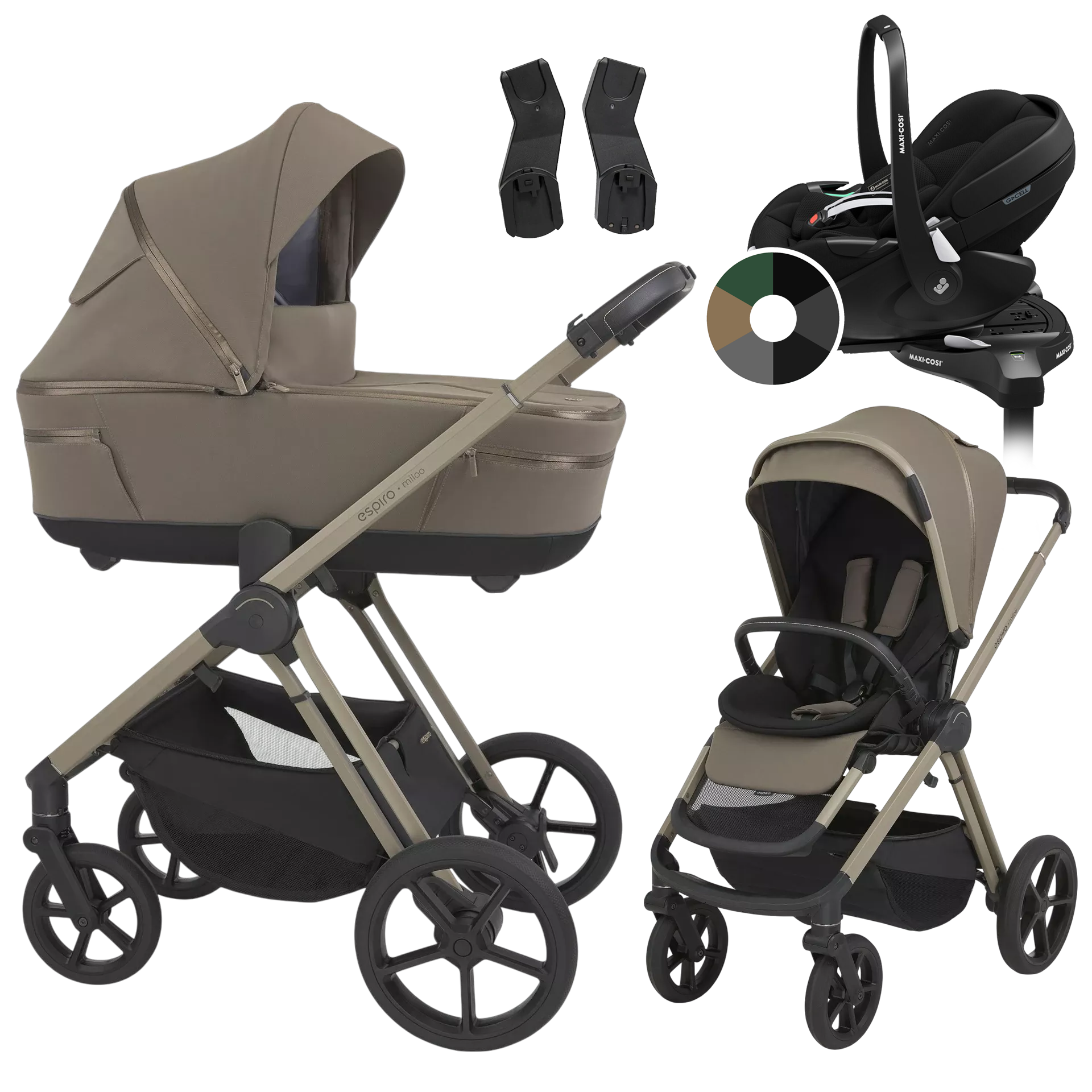 Espiro Miloo + Maxi-Cosi Pebble 360 Pro2 + baza +GRATIS - 4w1 | 209 Charming Touch