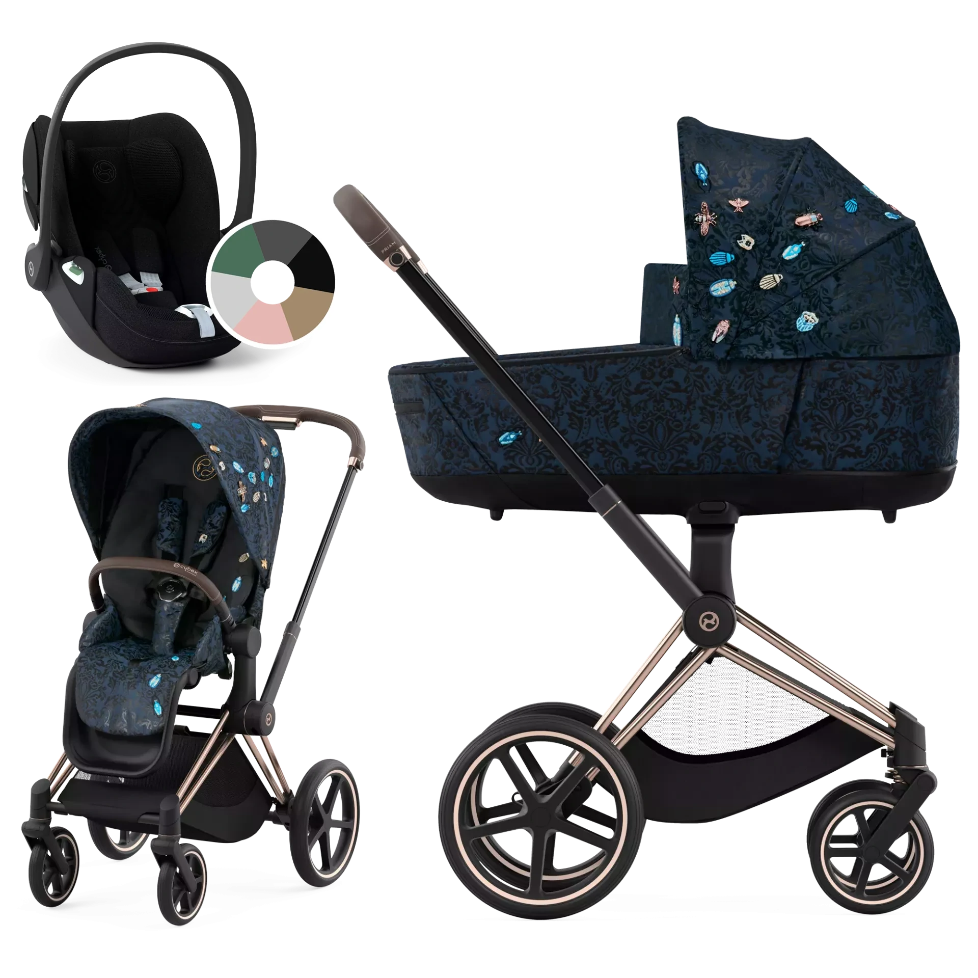 Cybex Priam 4.0 + Cybex Cloud T i-Size - 3w1 | Jewels Of Nature - Fashion Collection