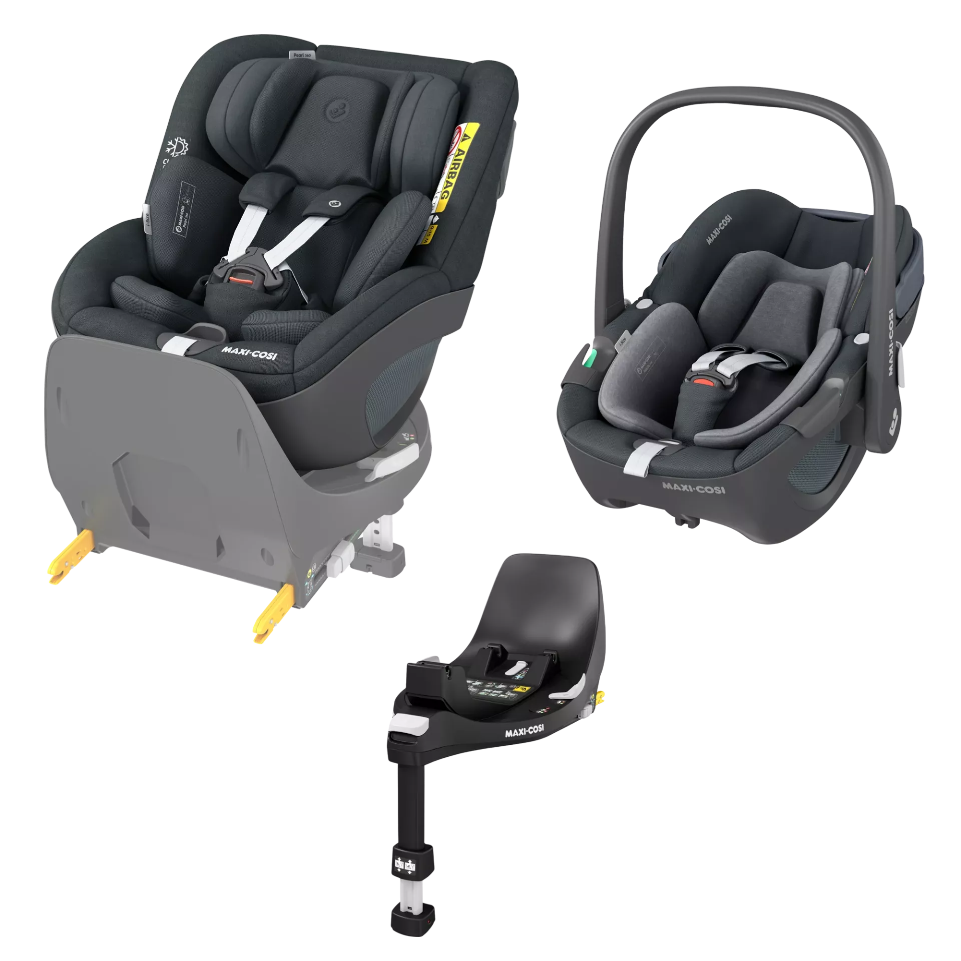 Zestaw Maxi-Cosi FamilyFix 360 | Authentic Graphite