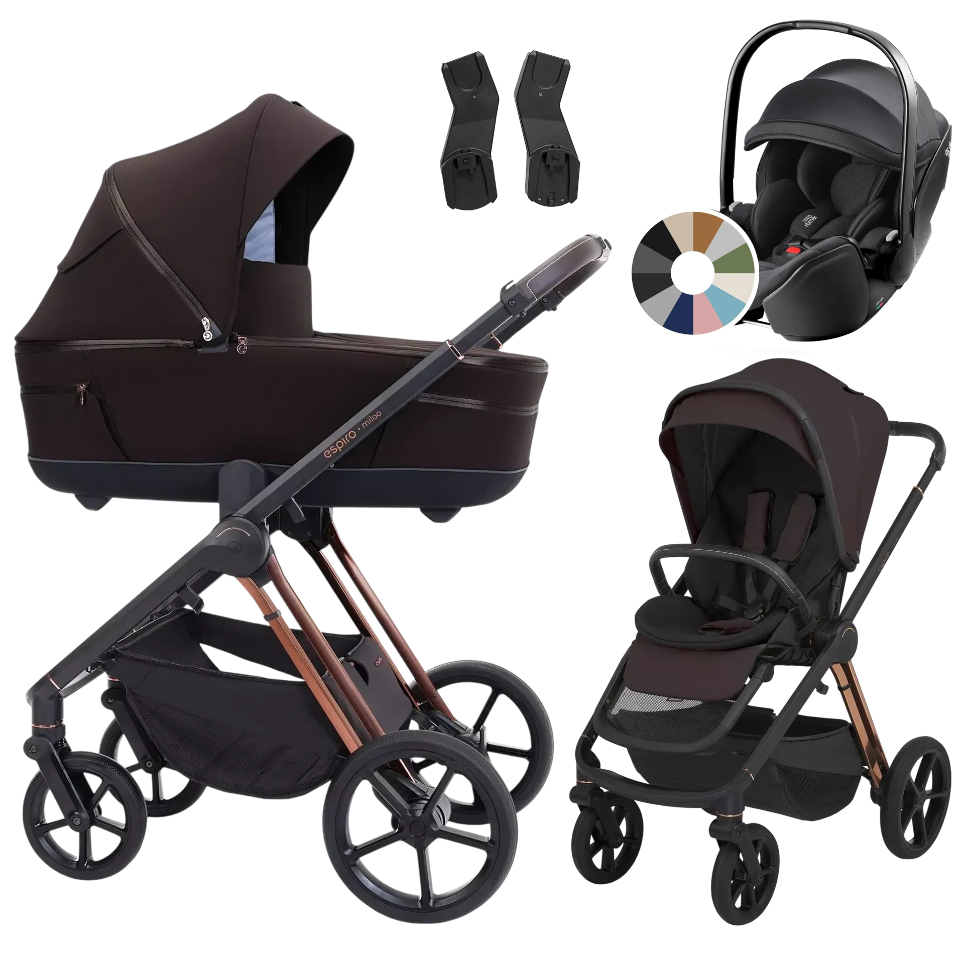 Espiro Miloo + Britax Römer Baby-Safe Pro +GRATIS - 3w1 | 208 Excellent Chocolate