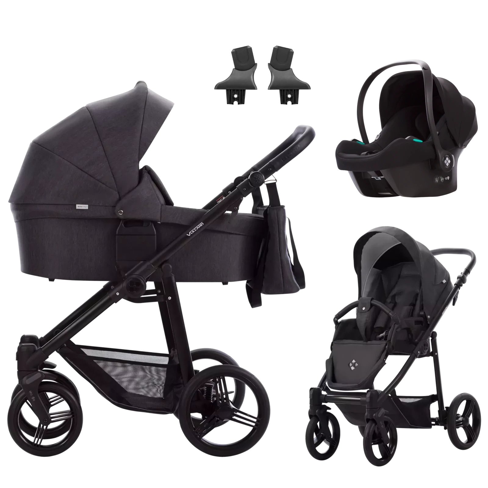 Bebetto Vulcano + Bebetto Cosmo 2.0 +GRATIS - 3w1 | 04 (Black Frame)