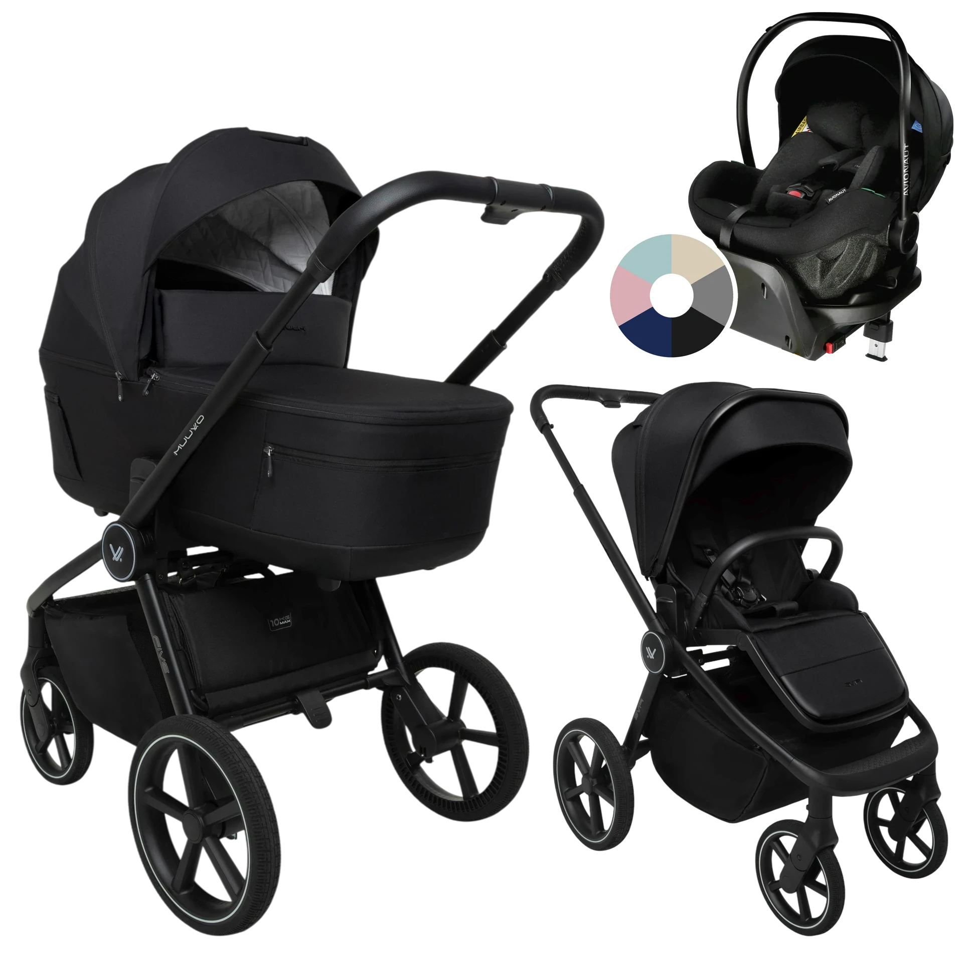 Muuvo Five + Avionaut Pixel Pro 2.0 C + baza IQ Orbit +GRATIS - 4w1 | Classic Black