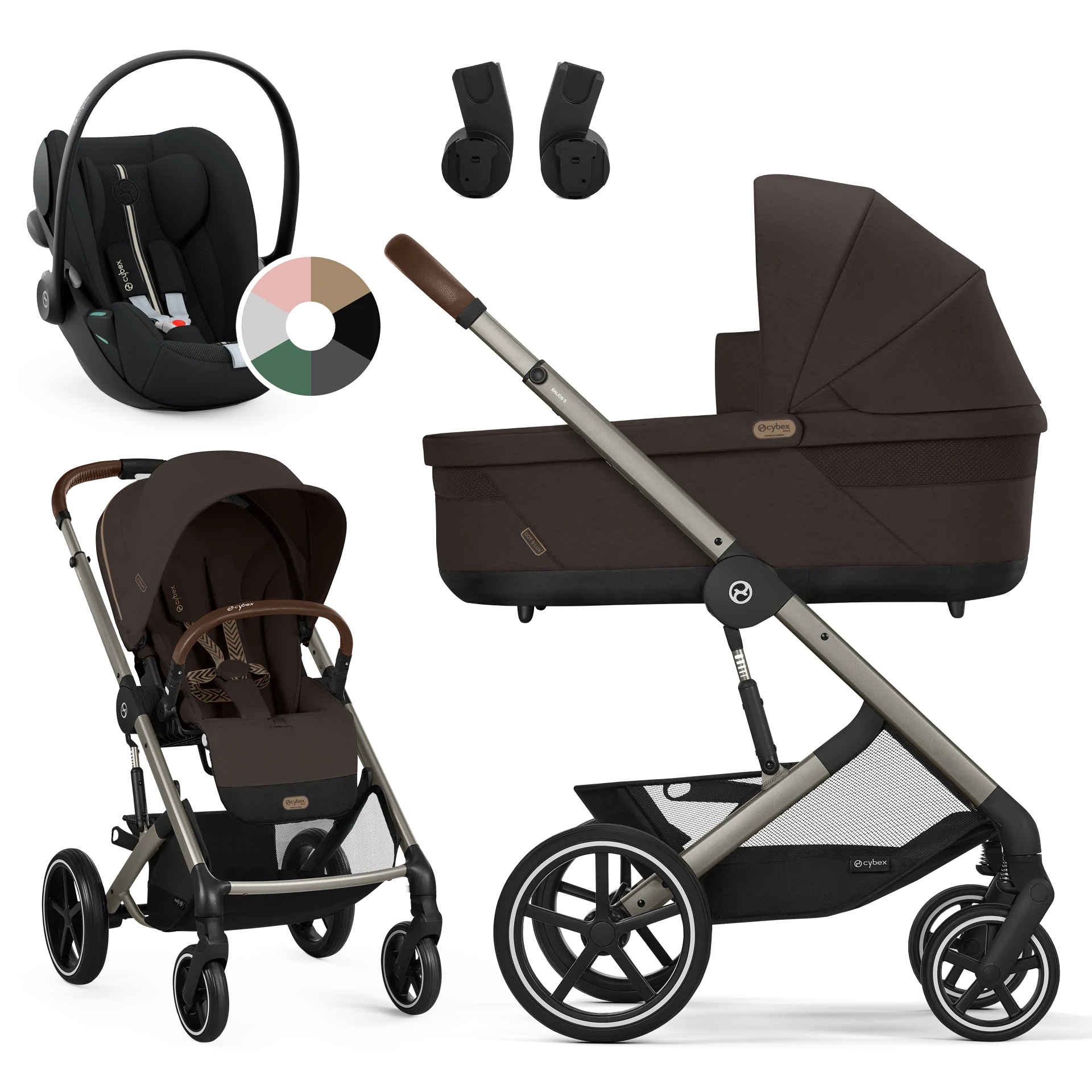 Cybex Balios S Lux + Cybex Cloud G i-Size - wózek 3w1 | Chocolate Brown