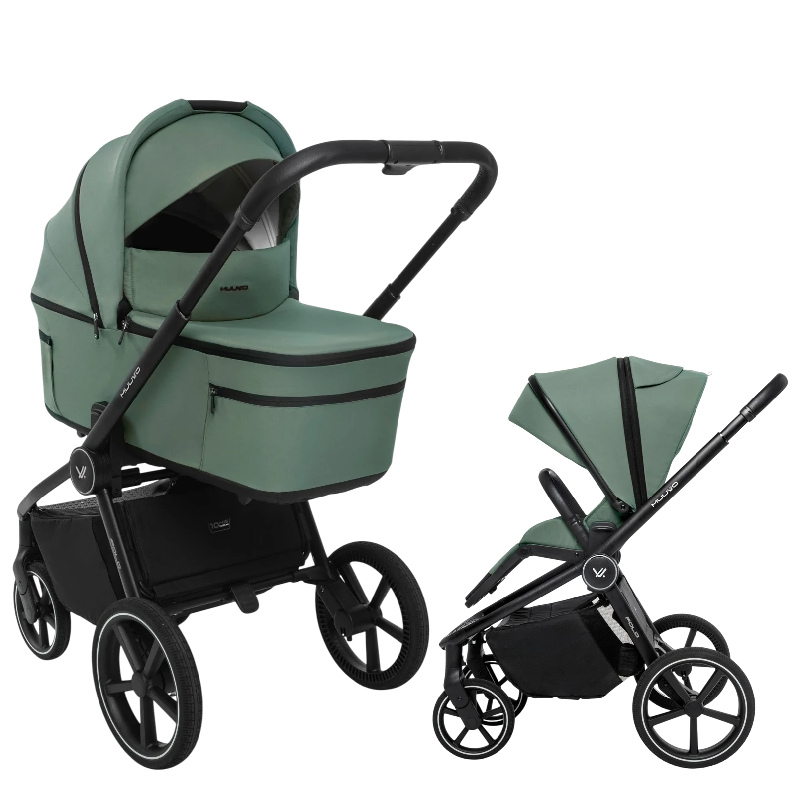 Muuvo Fold + GRATIS - wózek 2w1 | Pine Green