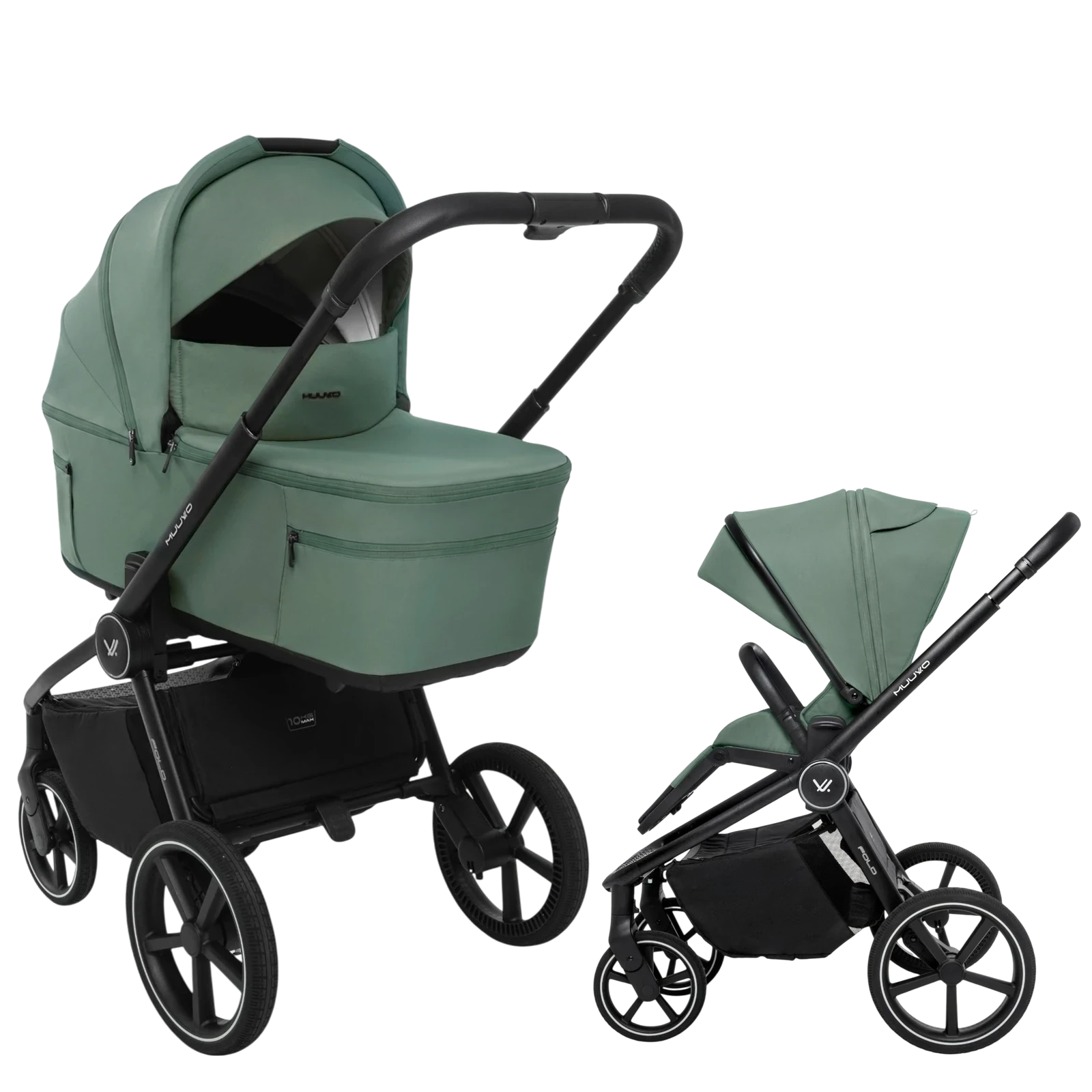 Muuvo Fold + GRATIS - wózek 2w1 | Pine Green