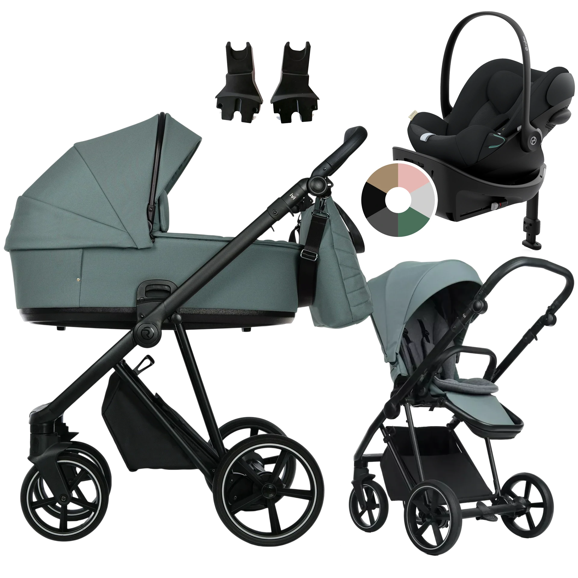Roan Ivi 2.0 + Cybex Cloud G + baza G +GRATIS - 4w1 | Pine Green Black