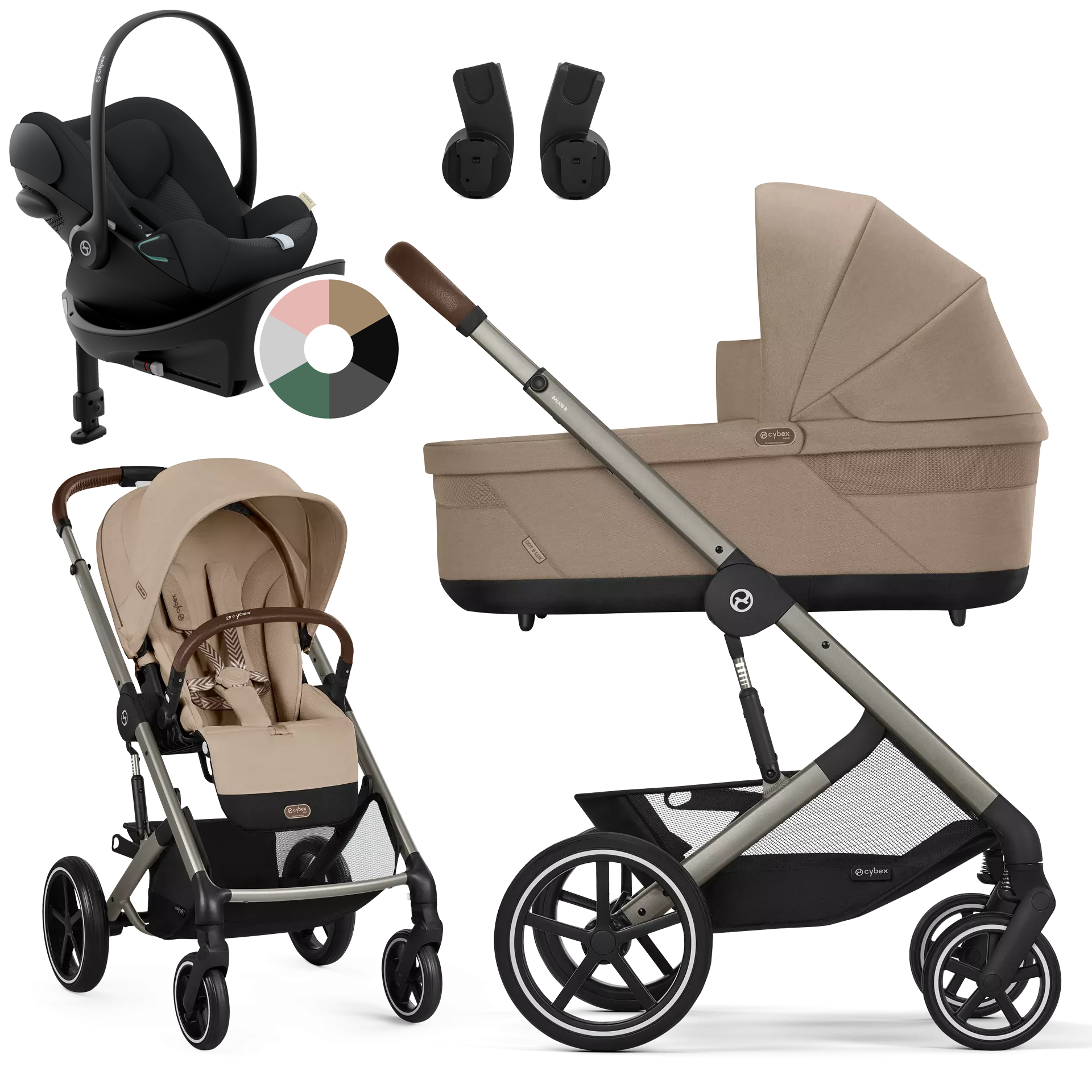 Cybex Balios S Lux + Cybex Cloud G + baza G - 4w1 | Almond Beige