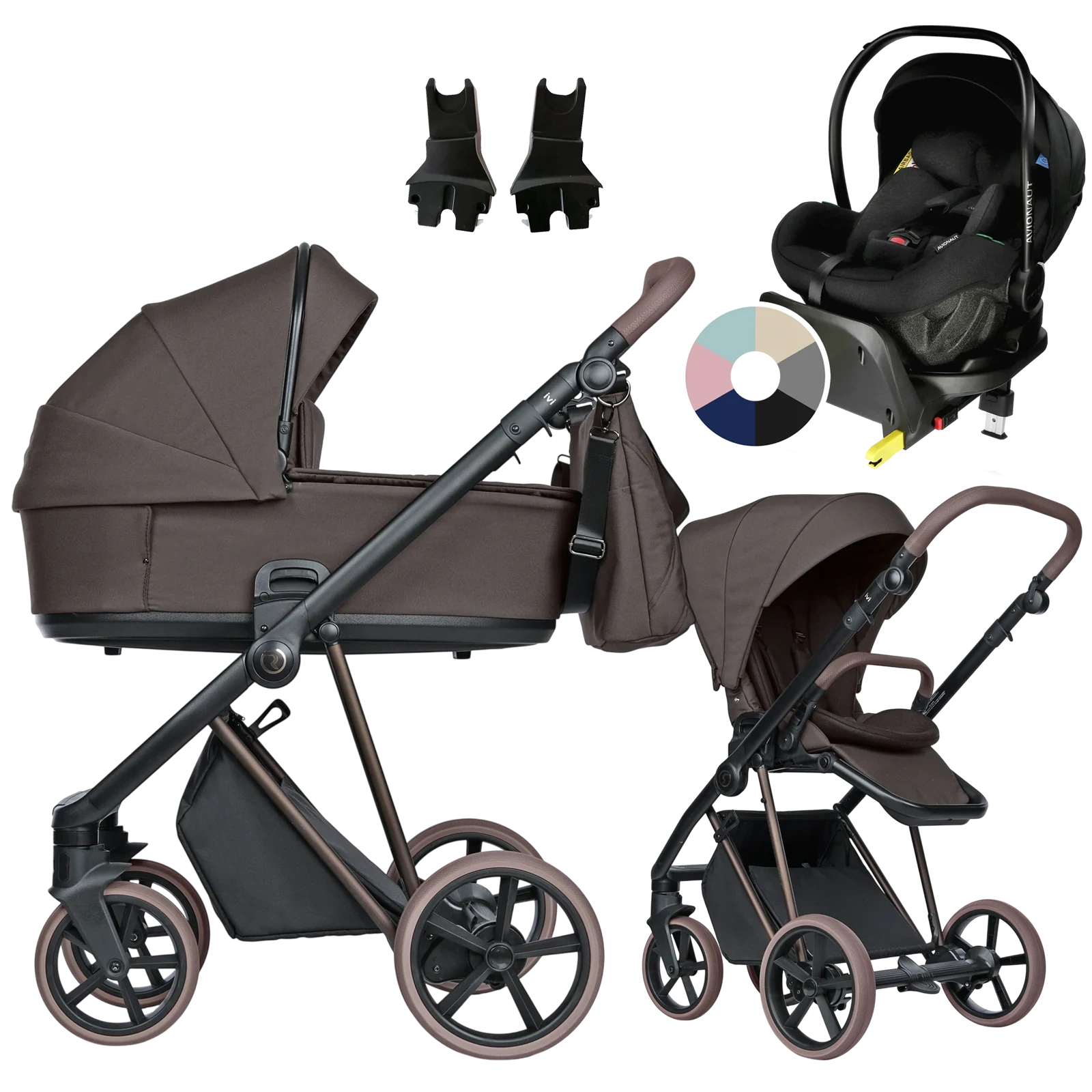 Roan Ivi 2.0 Vintage + Avionaut Pixel Pro 2.0 C + baza IQ Orbit + GRATIS - 4w1 | Turkish Coffee Brown