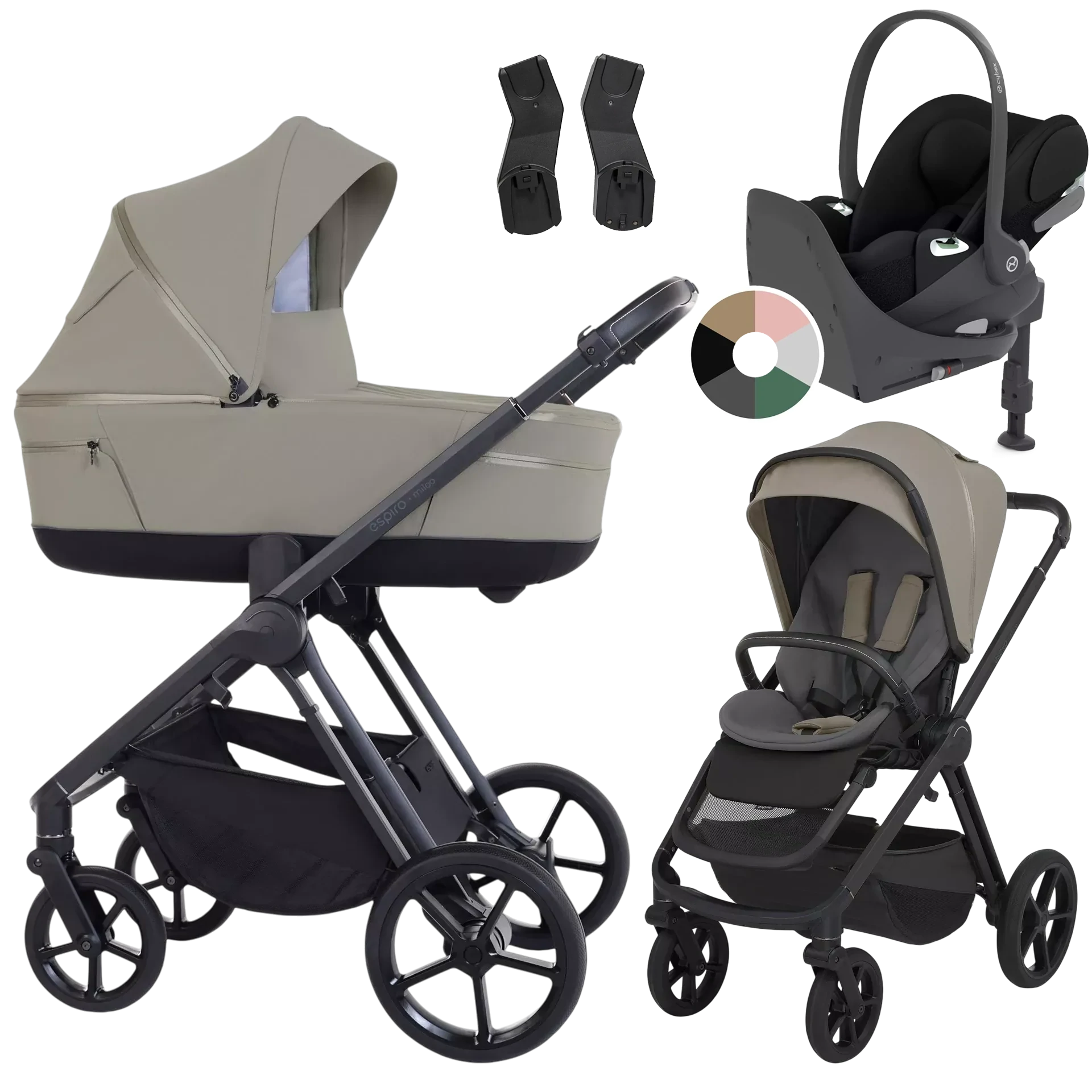 Espiro Miloo + Cybex Cloud T i-Size + baza T +GRATIS - 4w1 | 217 Cashmere Gray