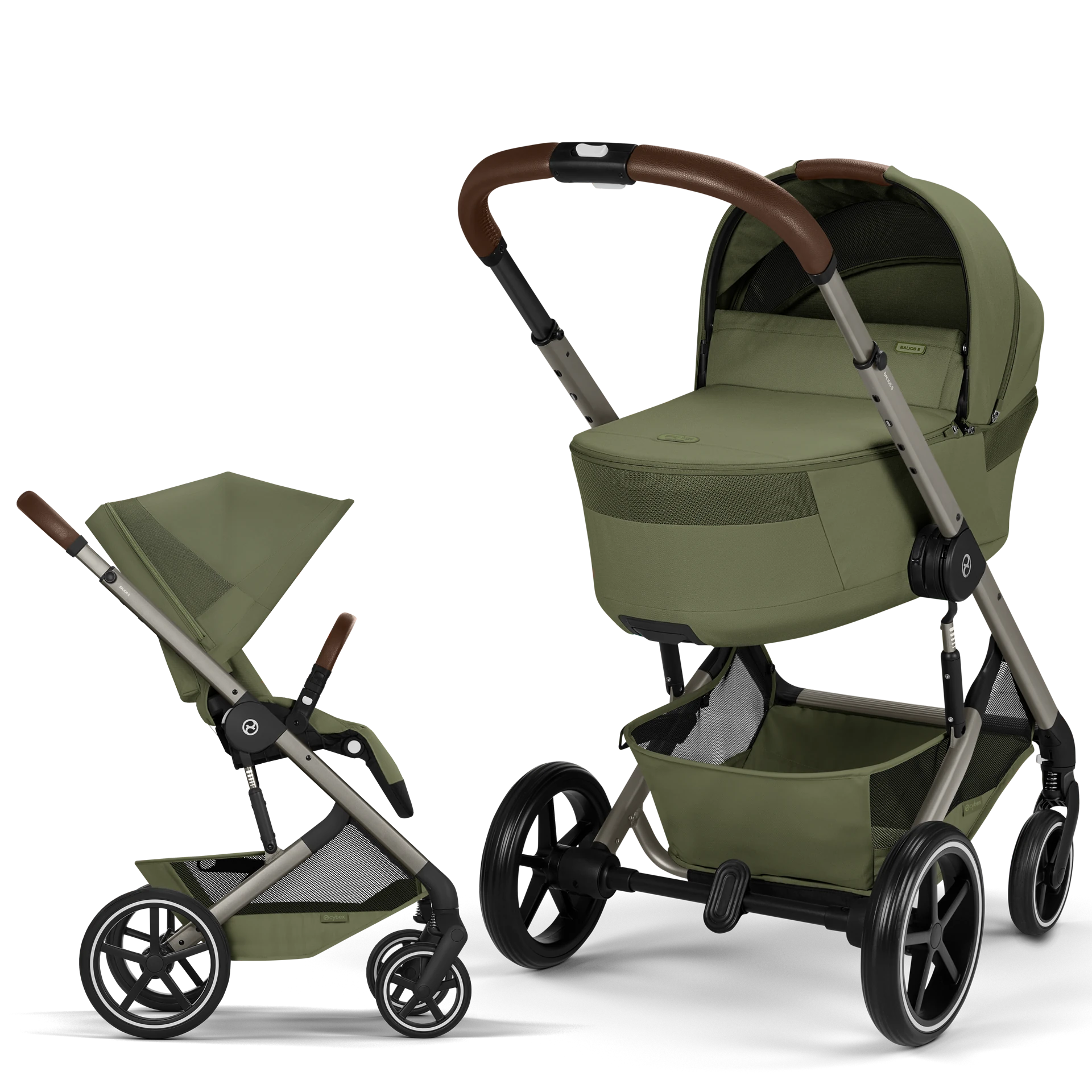 Cybex Balios S Lux Fold - 2w1 ze składaną gondolą | Moss Green