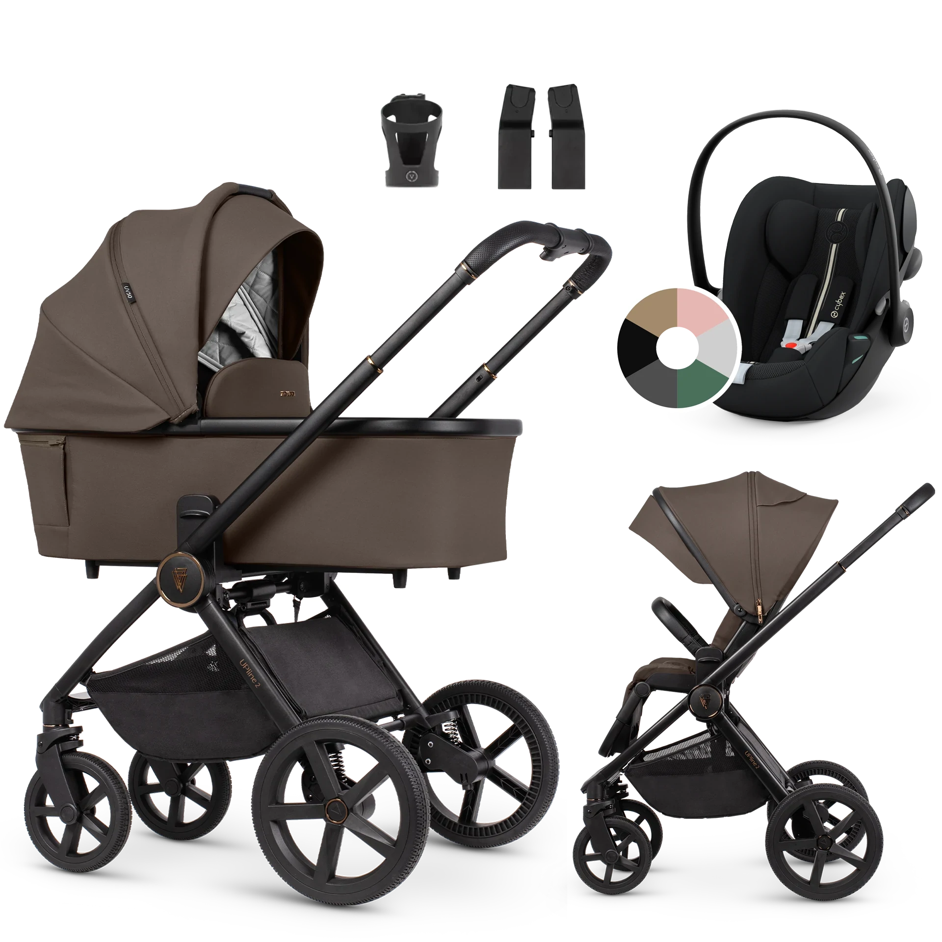 Venicci Upline 2 + Cybex Cloud G i-Size +AKCESORIA - 3w1 | Brownie Venicci Upline 2 + Cybex Cloud G i-Size +AKCESORIA - 3w1 | Brownie