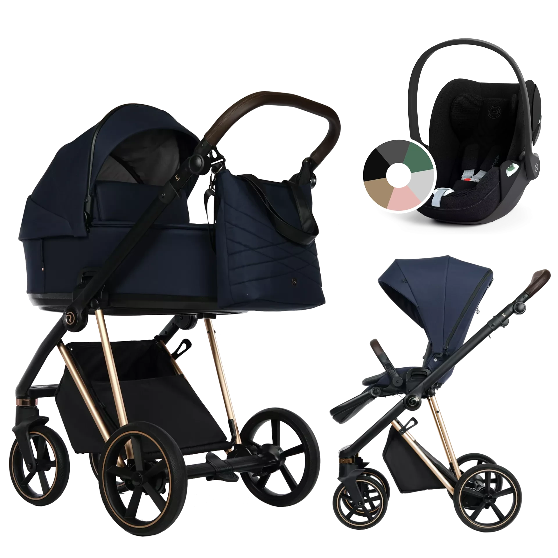 Roan Ivi 2.0 + Cybex Cloud T i-Size +GRATIS - 3w1 | Mystic Blue Rosegold