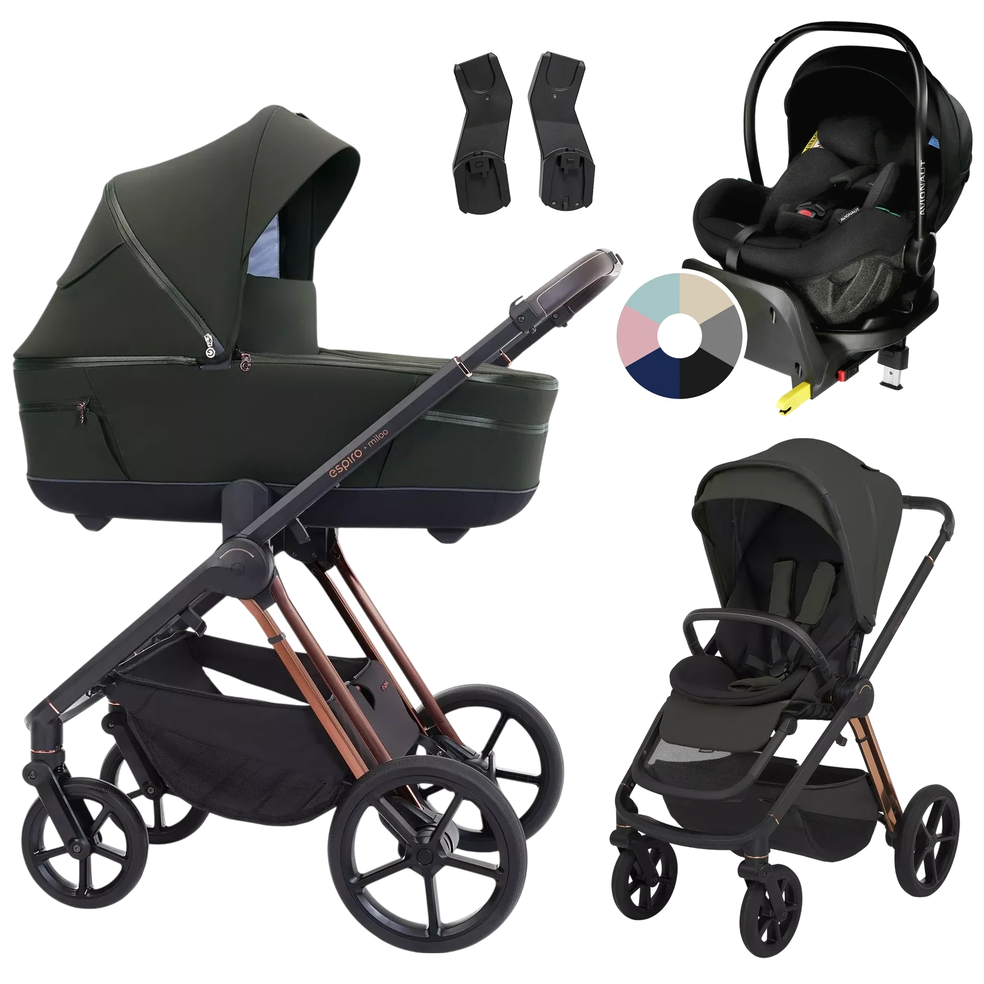 Espiro Miloo + Avionaut Pixel Pro 2.0 C + baza IQ Orbit +GRATIS - 4w1 | 204 Luxury Green