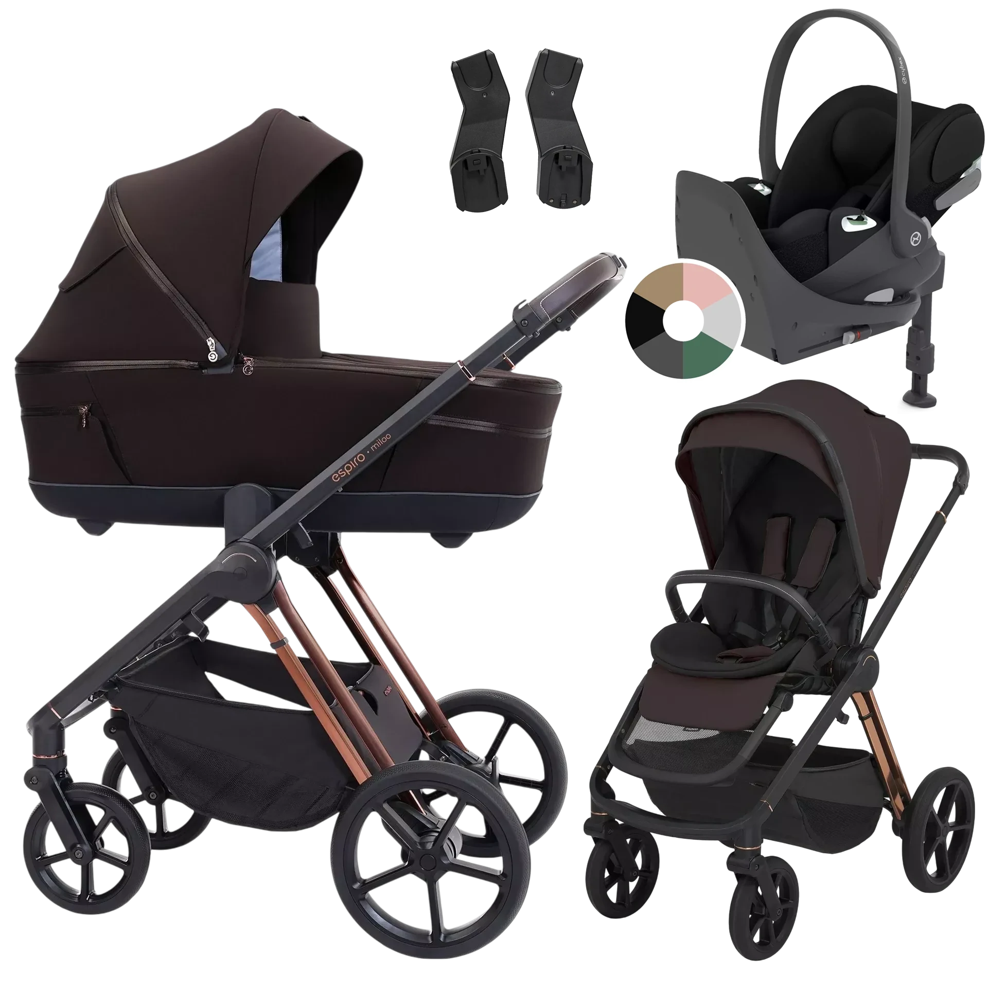 Espiro Miloo + Cybex Cloud T i-Size + baza T +GRATIS - 4w1 | 208 Excellent Chocolate