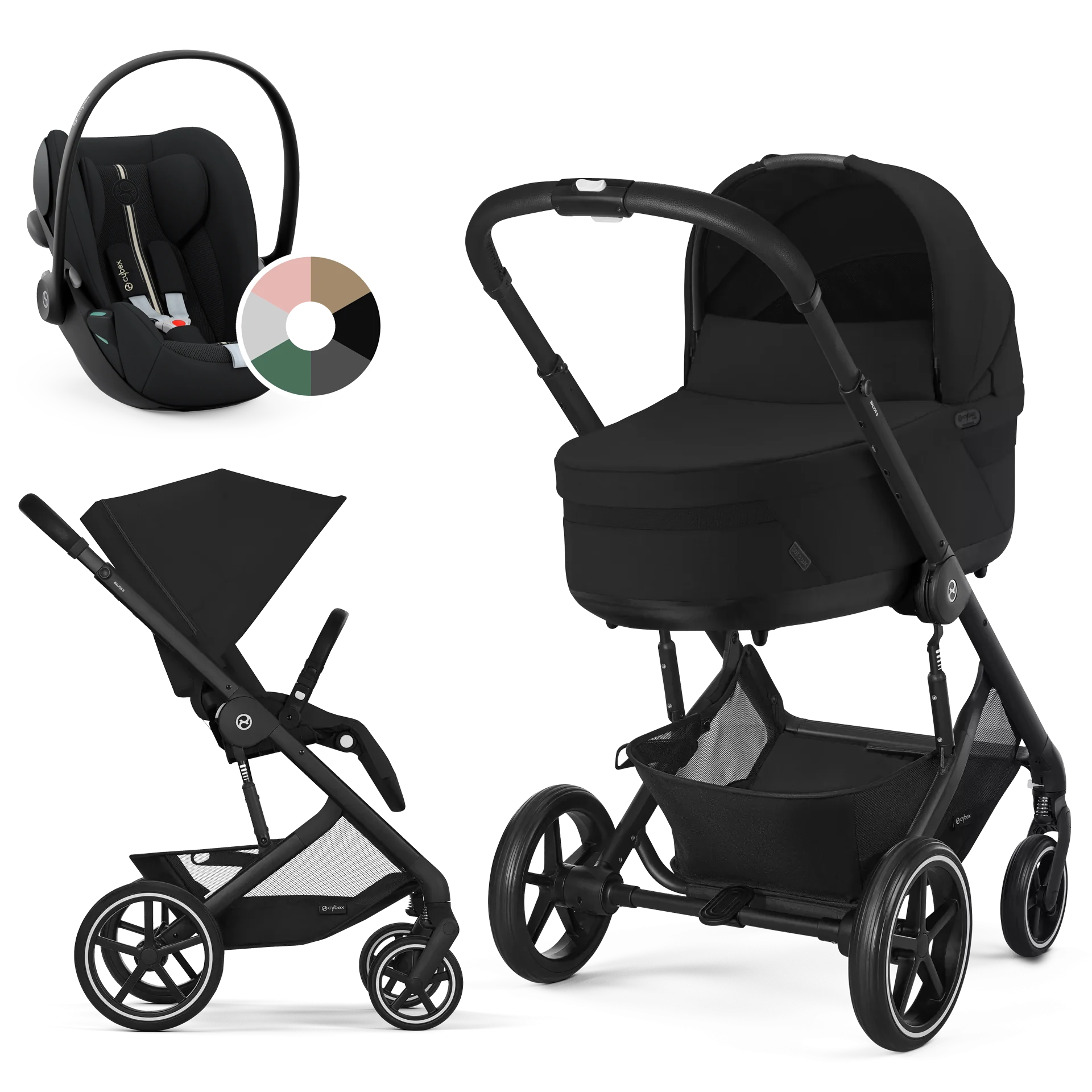 Cybex Balios S Lux + Cybex Cloud G i-Size - wózek 3w1 | Moon Black