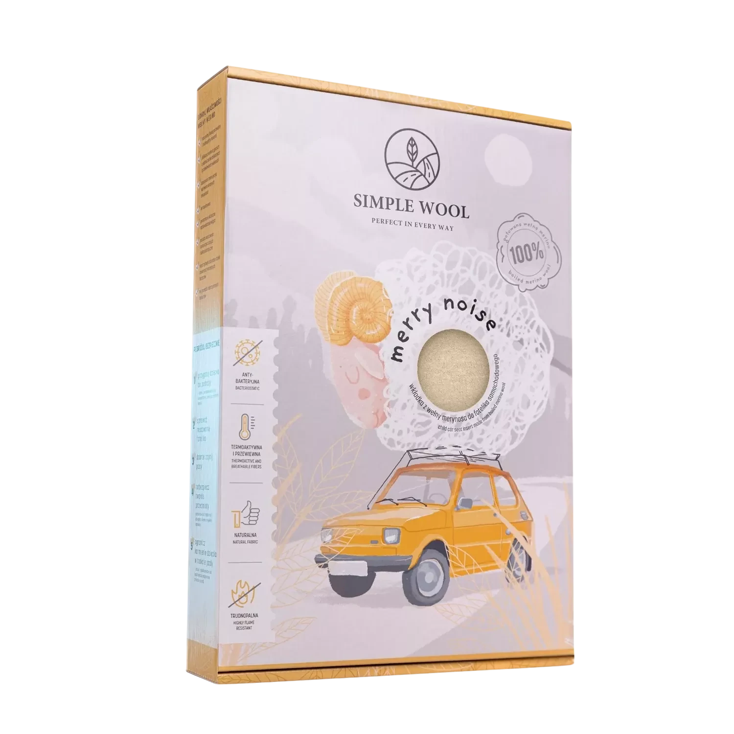 Wkładka Simple Wool do fotelika 0-13 kg | Beżowy