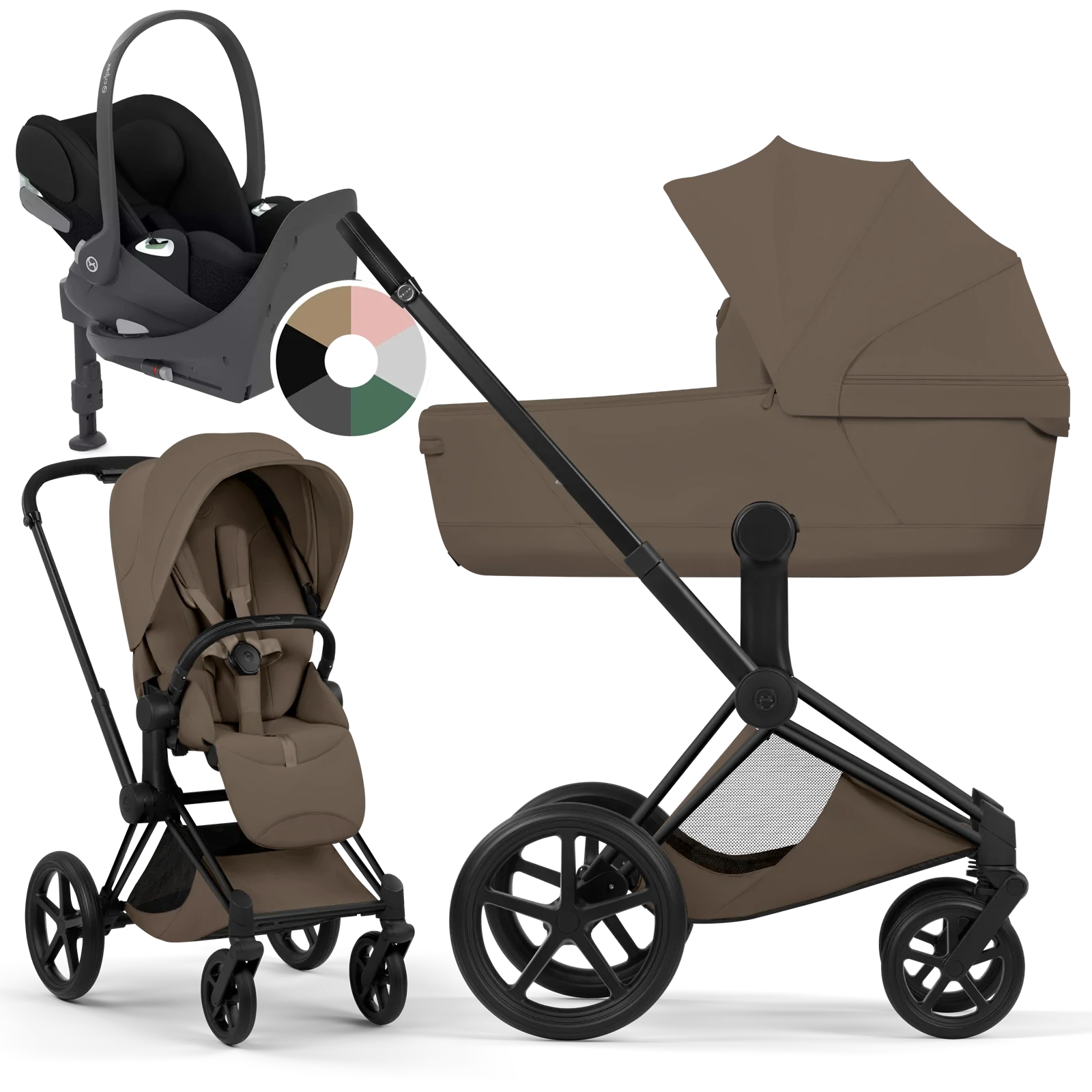 Cybex Priam 5.0 - wózek 4w1 | Coconut Brown - Matt Black (Style)