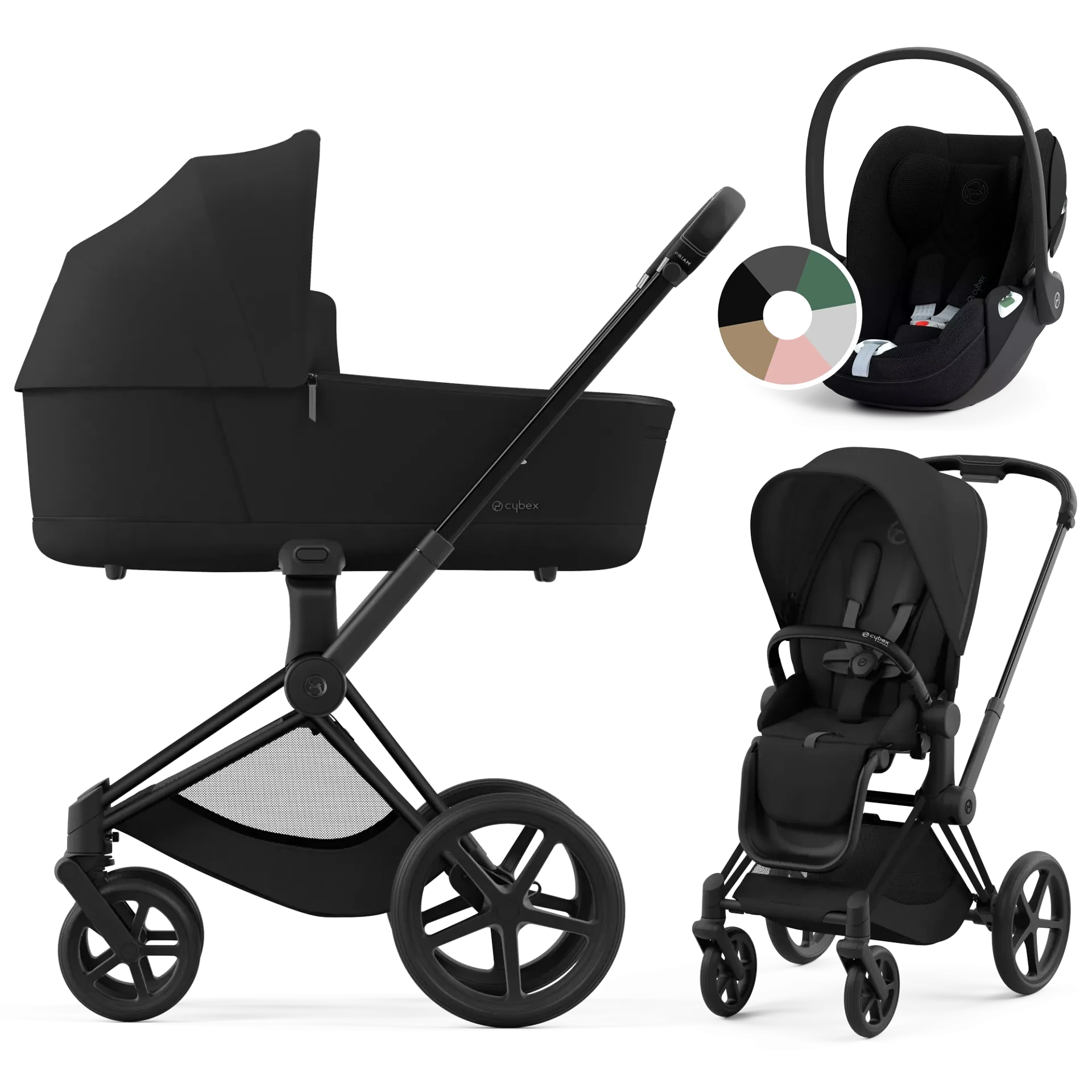 Cybex Priam 4.0 + Cybex Cloud T i-Size - 3w1 | Sepia Black (Matt Black Frame)