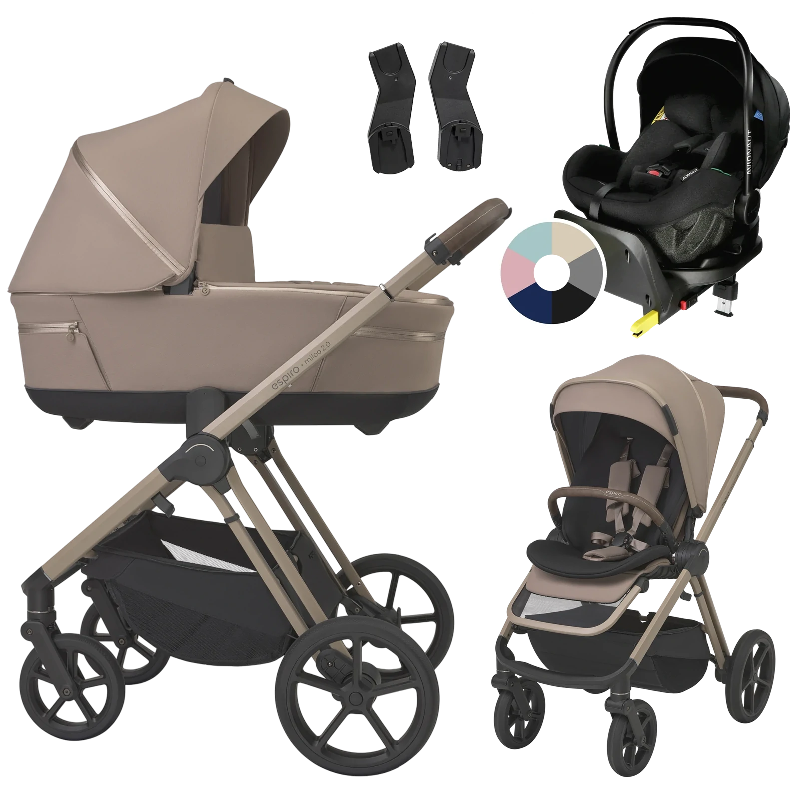 Espiro Miloo 2.0 + Avionaut Pixel Pro 2.0 C + baza IQ Orbit +GRATIS - 4w1 | 319 Perfect Beige