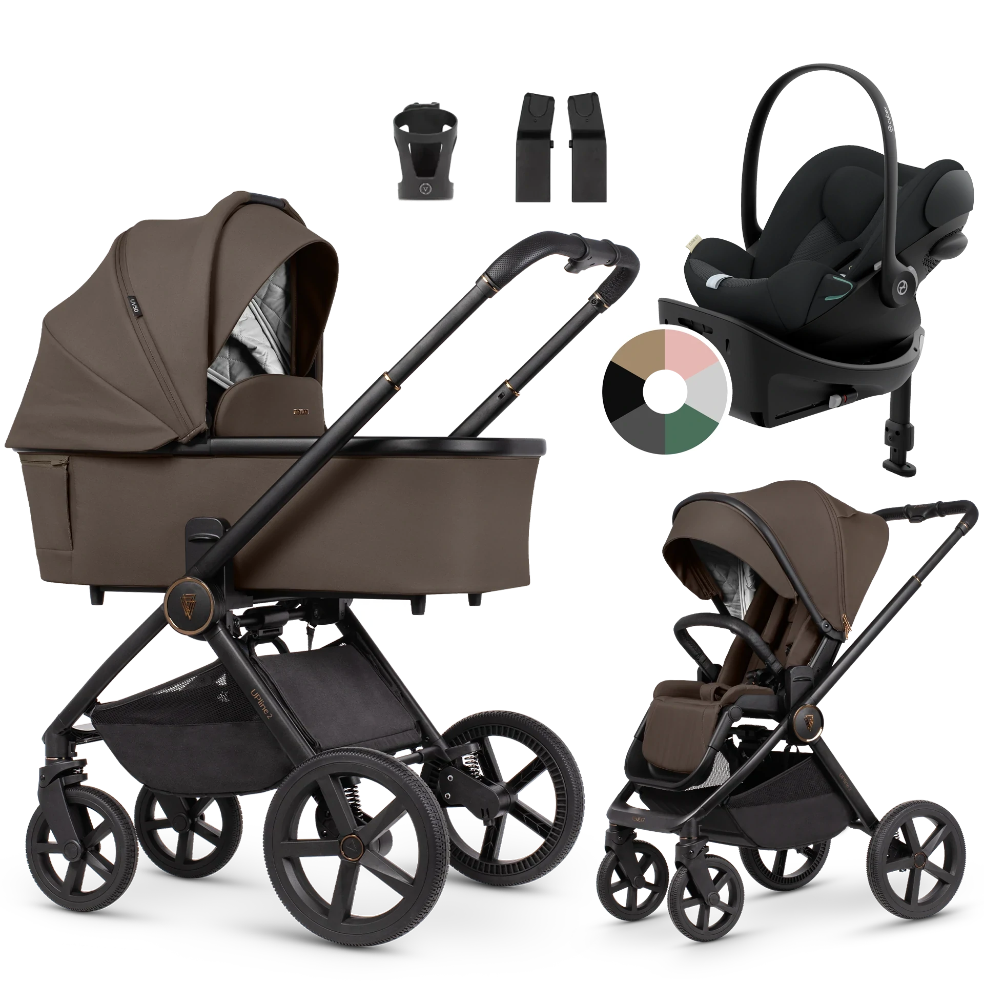 Venicci Upline 2 + Cybex Cloud G + baza G +AKCESORIA - 4w1 | Brownie Venicci Upline 2 + Cybex Cloud G + baza G +AKCESORIA - 4w1 | Brownie
