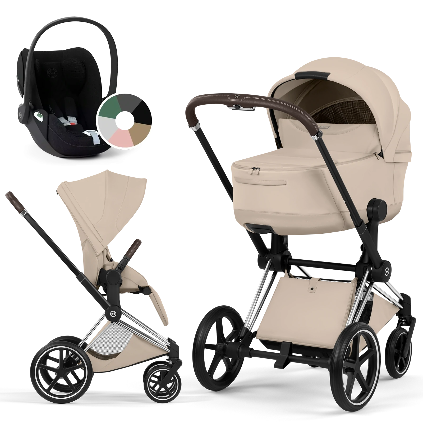 Cybex Priam 5.0 - wózek 3w1 | Cozy Beige - Chrome (Style)