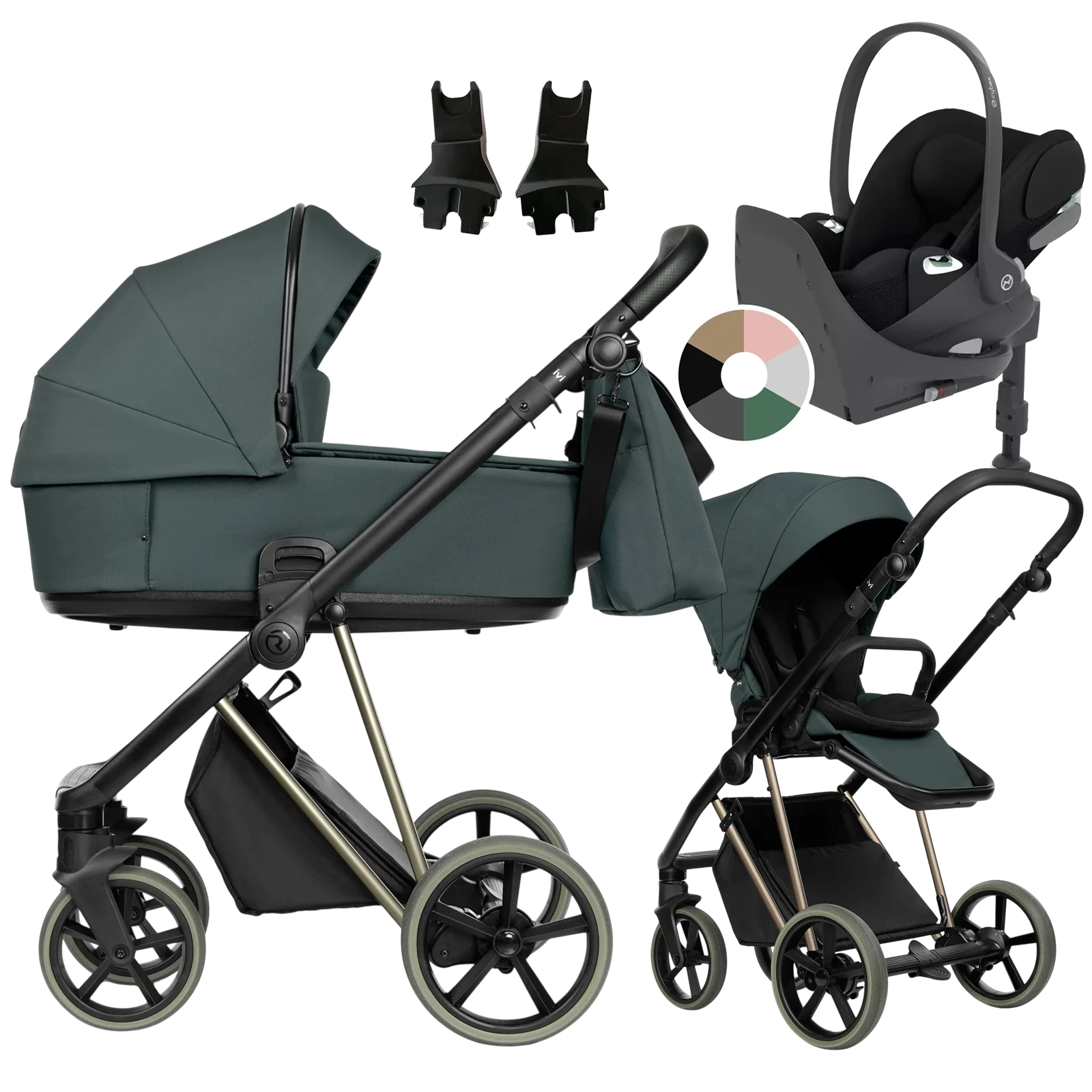 Roan Ivi 2.0 Vintage + Cybex Cloud T + baza T + GRATIS - 4w1 | Himalayan Green