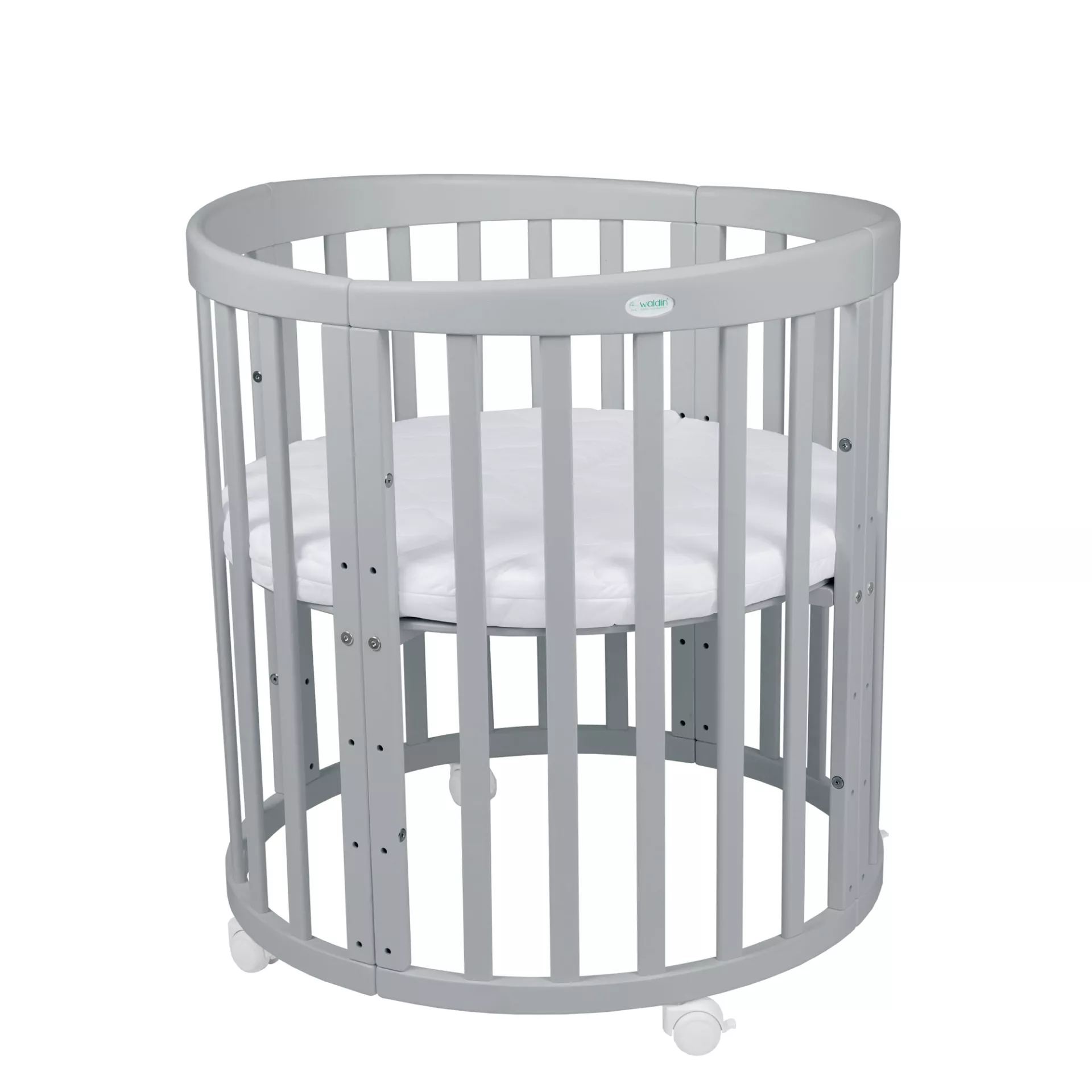 Waldin - owalne łóżeczko 7w1 | Grey Waldin - owalne łóżeczko 7w1 | Grey