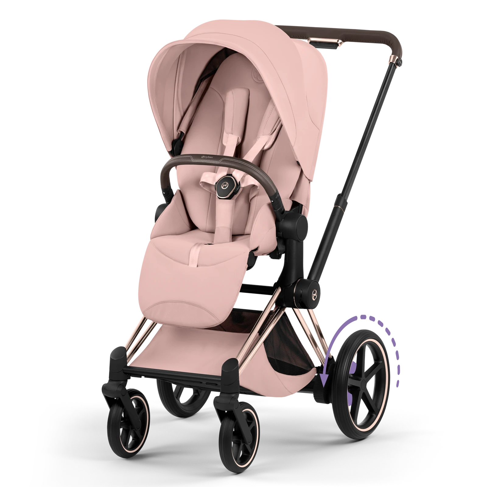 Cybex e-Priam 5.0 - wózek 2w1 | Peach Pink - Rosegold (Style)