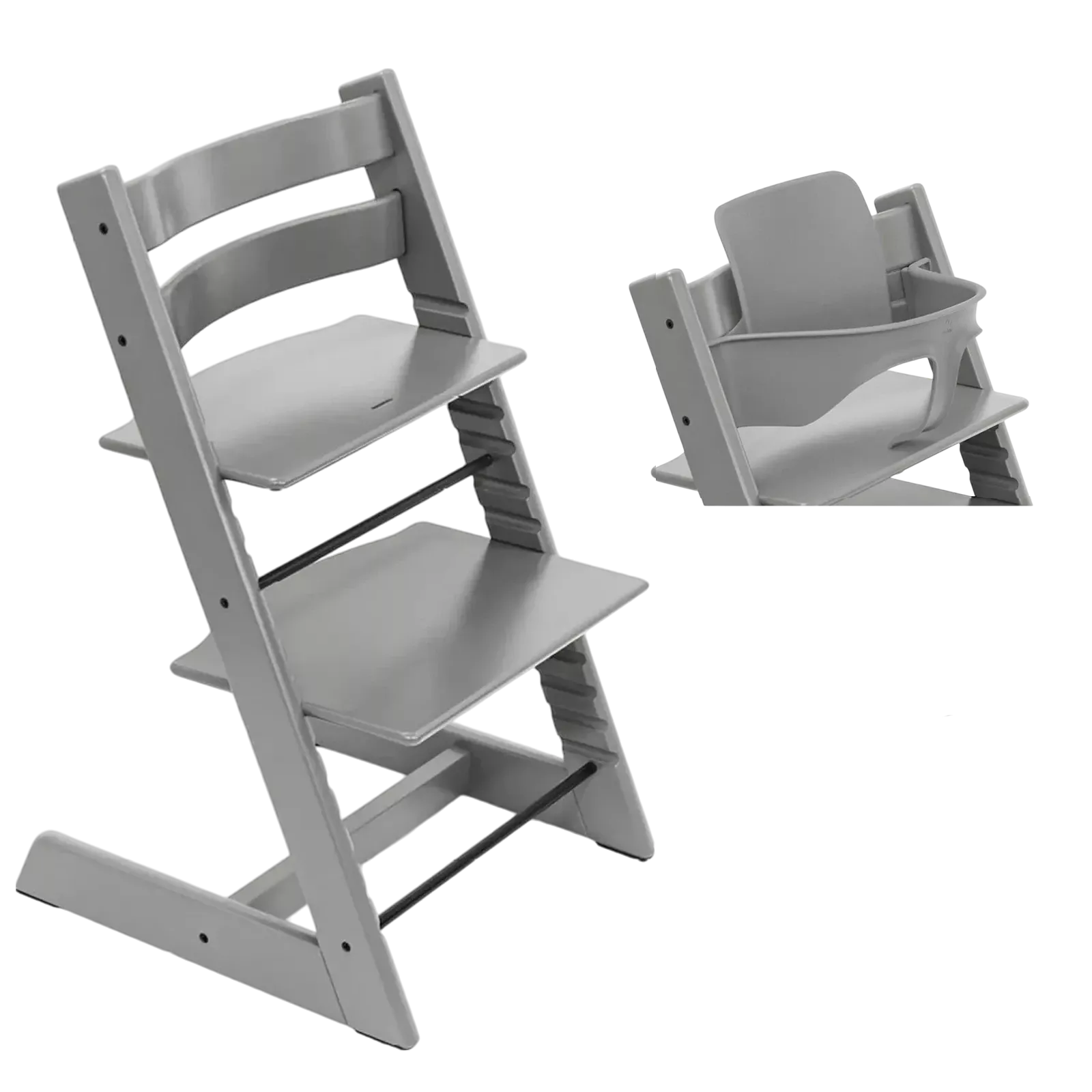 Stokke Tripp Trapp - krzesełko do karmienia + Baby Set | Storm Grey
