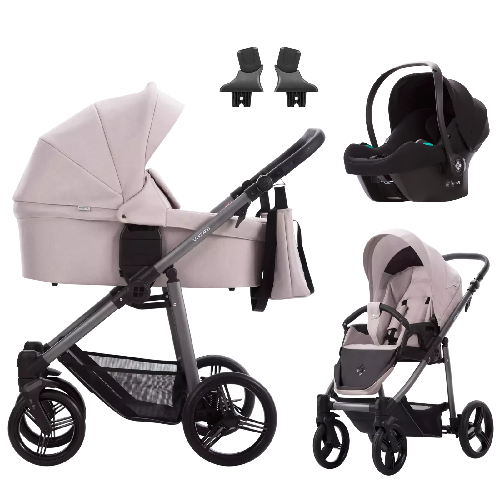 Bebetto Vulcano + Bebetto Cosmo 2.0 +GRATIS - 3w1 | 01 (Graphite Frame)