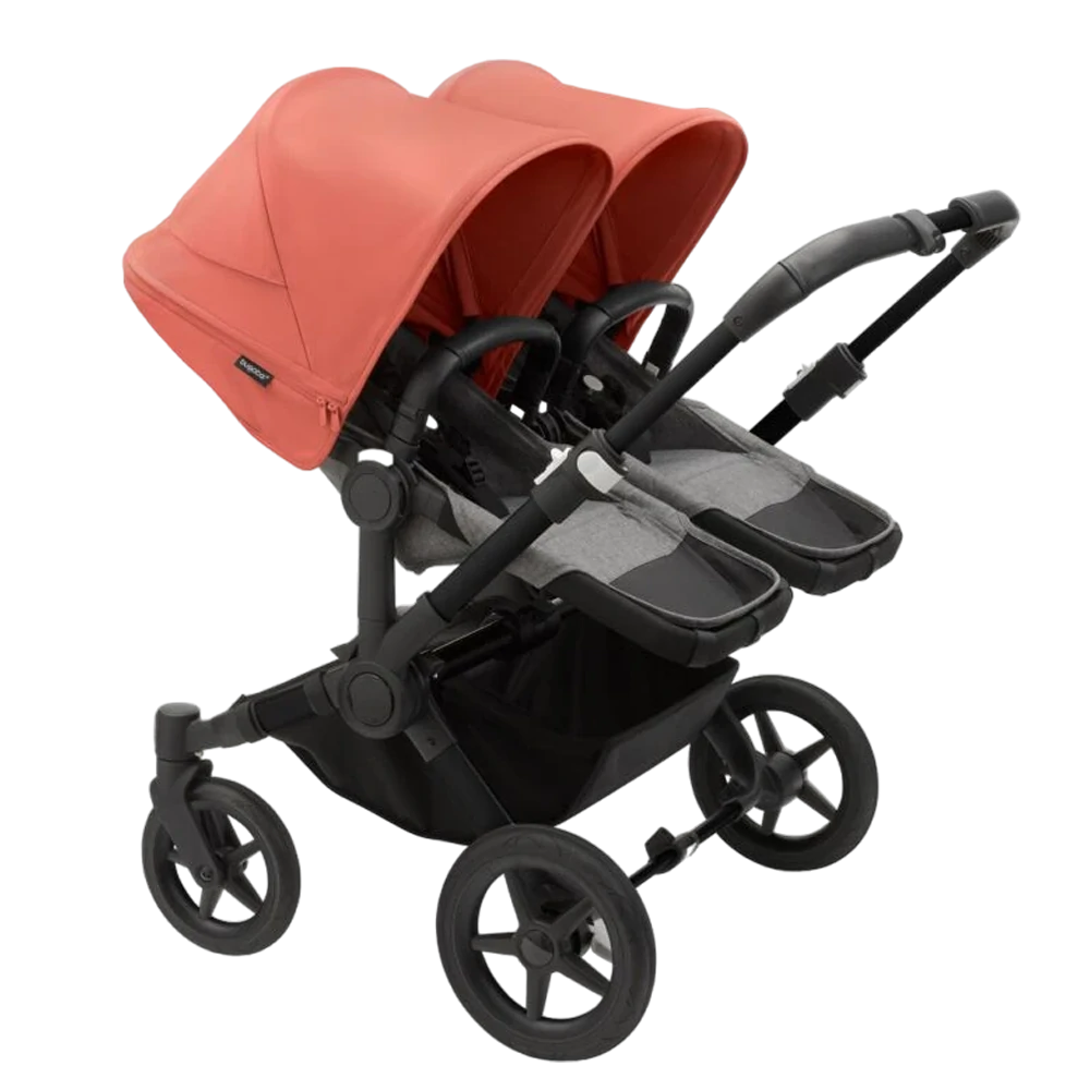 Bugaboo Donkey 5 Twin | Black-Grey Melange-Sunrise Red