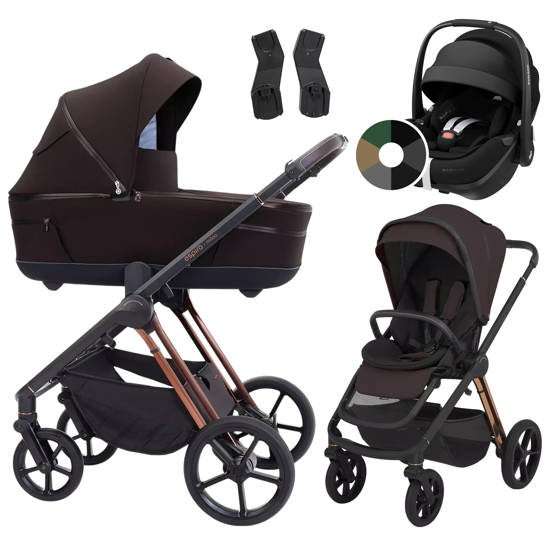 Espiro Miloo + Maxi-Cosi Pebble 360 Pro2 +GRATIS - 3w1 | 208 Excellent Chocolate