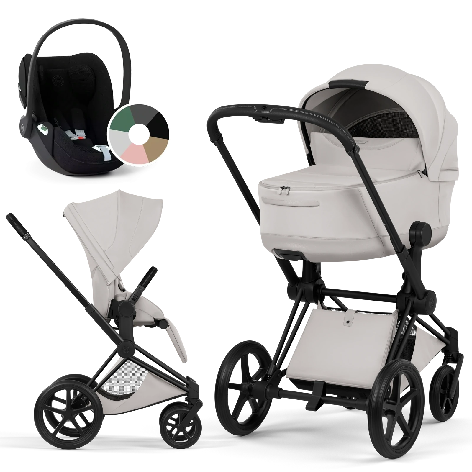 Cybex Priam 5.0 - wózek 3w1 | City Grey - Matt Black (Style)