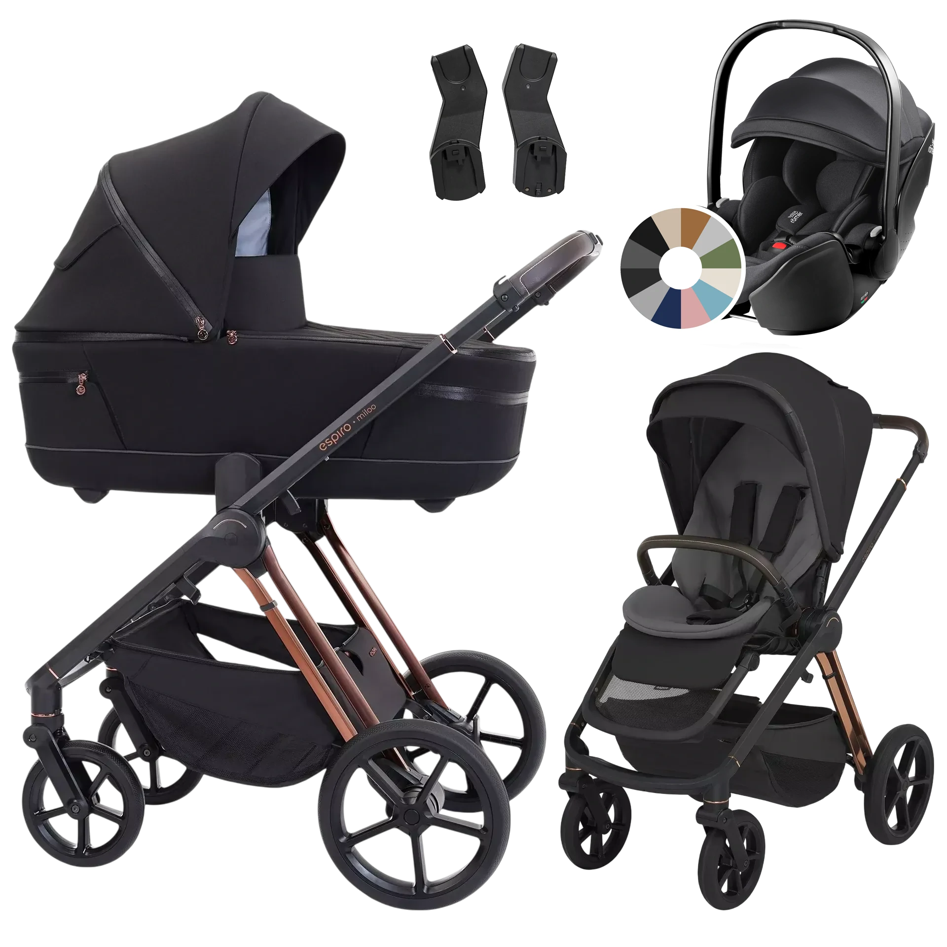 Espiro Miloo + Britax Römer Baby-Safe Pro +GRATIS - 3w1 | 210 Diamond Black