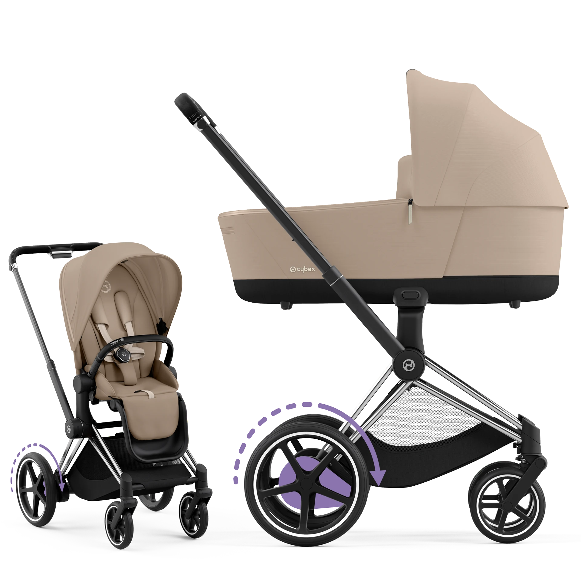 Cybex e-Priam 4.0 - 2w1 | Cozy Beige (Chrome Black Frame)