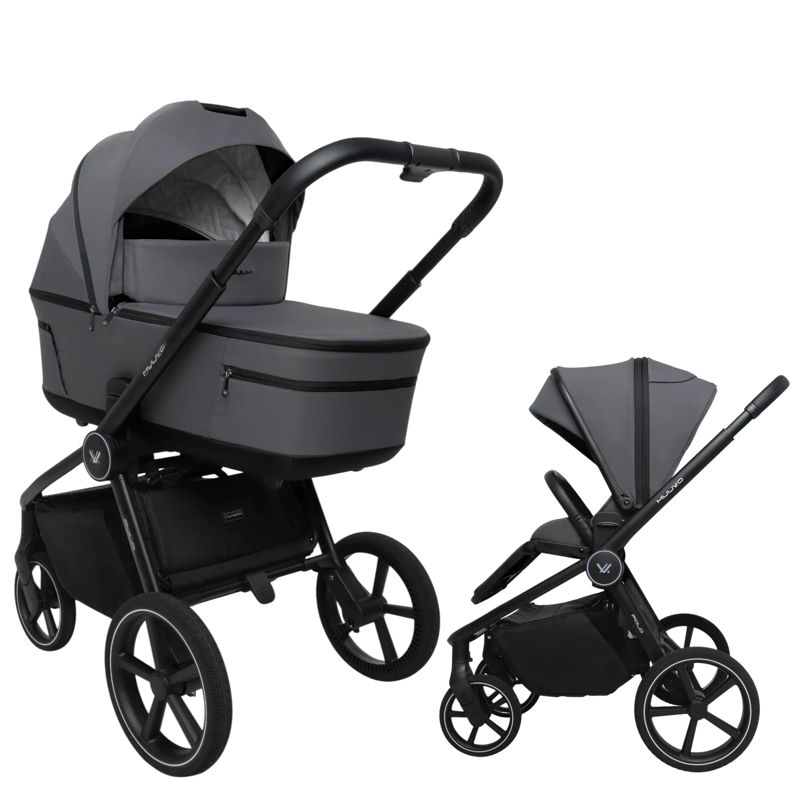 Muuvo Fold + GRATIS - wózek 2w1 | Iron Graphite