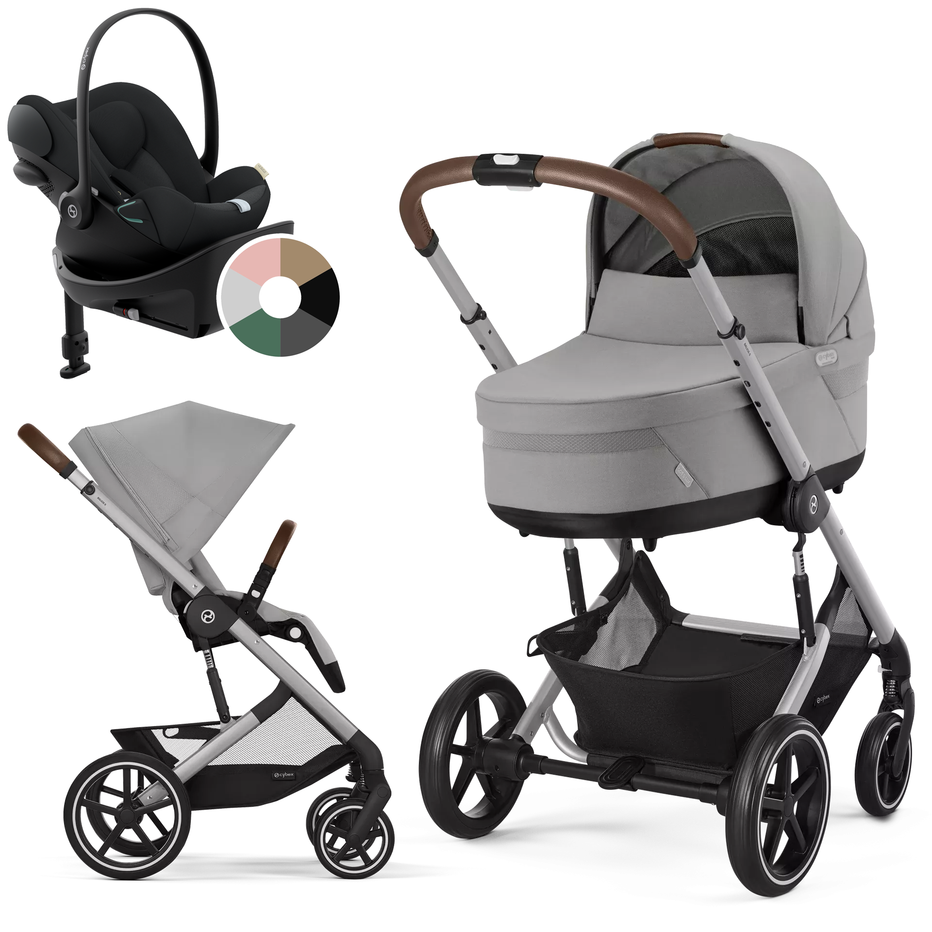Cybex Balios S Lux + Cybex Cloud G + baza G - 4w1 | Stone Grey