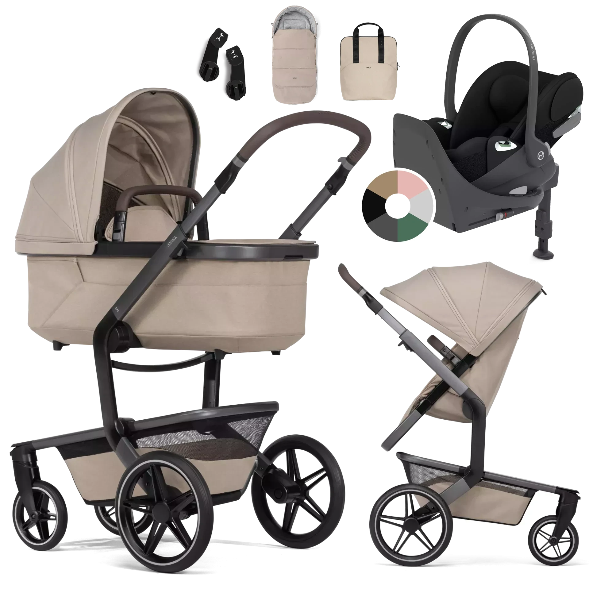 Joolz Day5 + Cybex Cloud T i-Size + baza T +GRATISY - 4w1 | Sandy Taupe