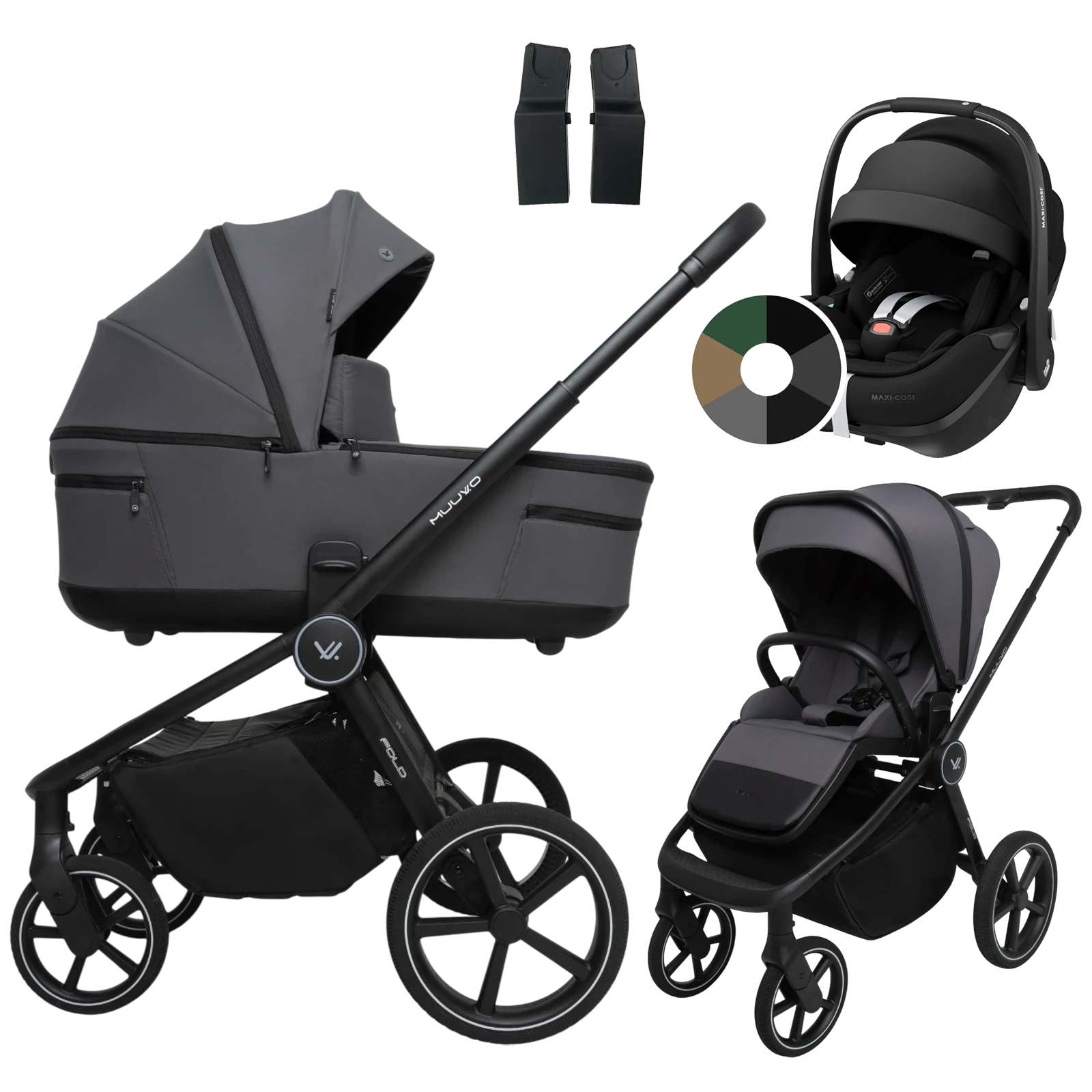 Muuvo Fold + Maxi-Cosi Pebble 360 Pro2 + GRATIS - 3w1 | Iron Graphite